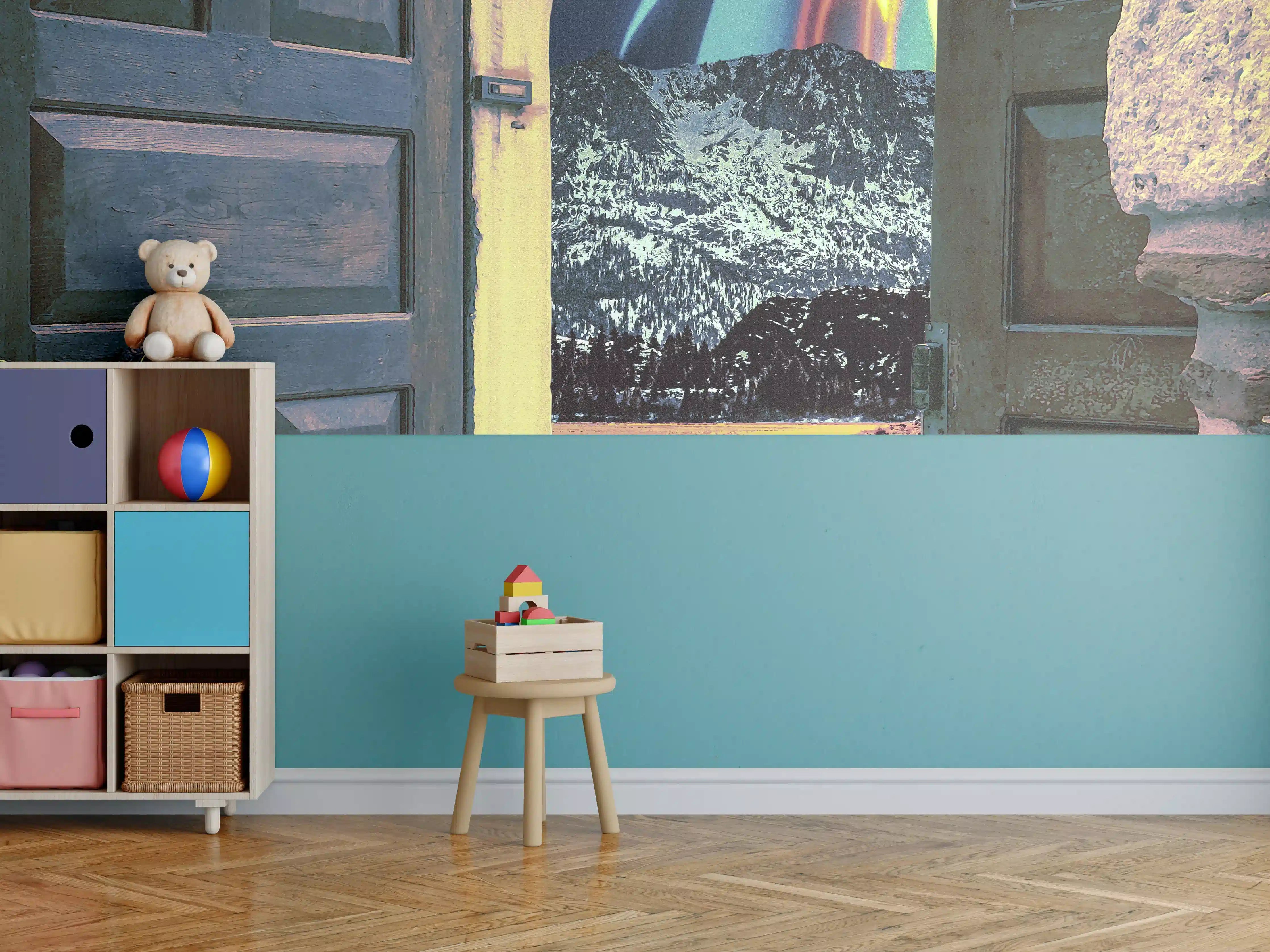 Kinderzimmer Wandgestaltung - Mystische Fantasie-Tor Illustration