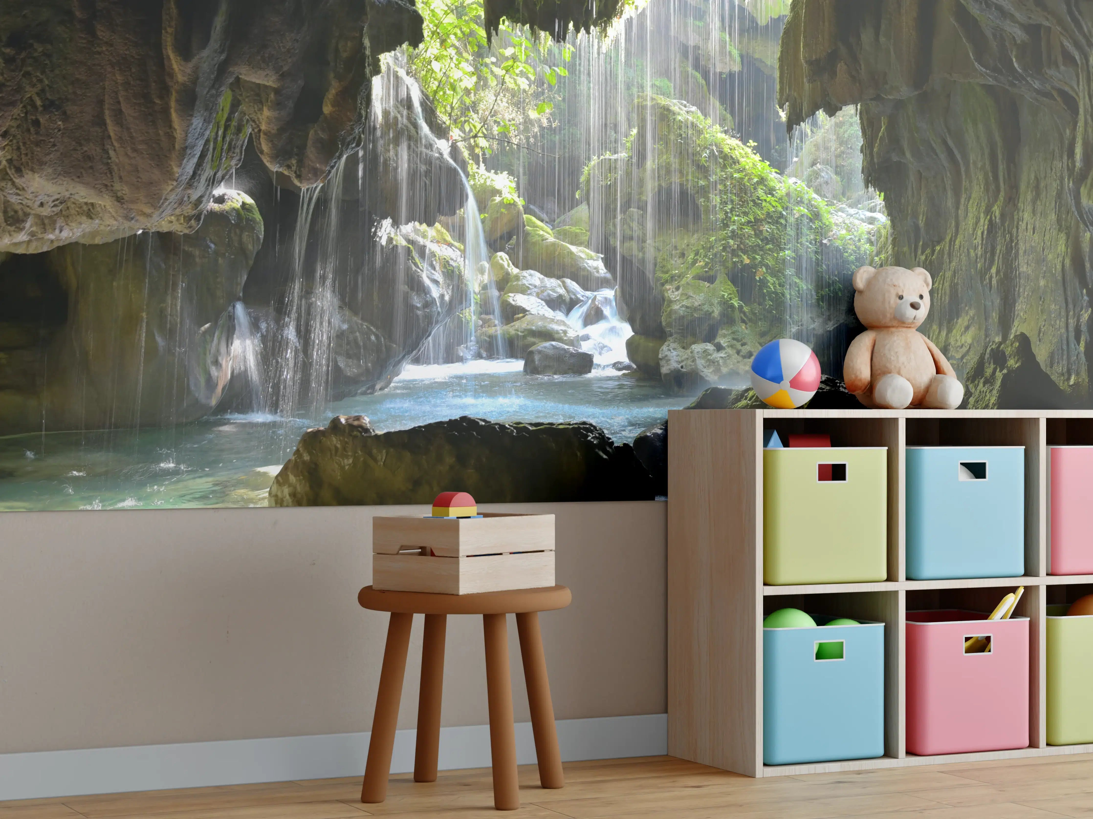 Kinderzimmer Wandgestaltung - Mystische Grüne Höhlen-Lichtspiele