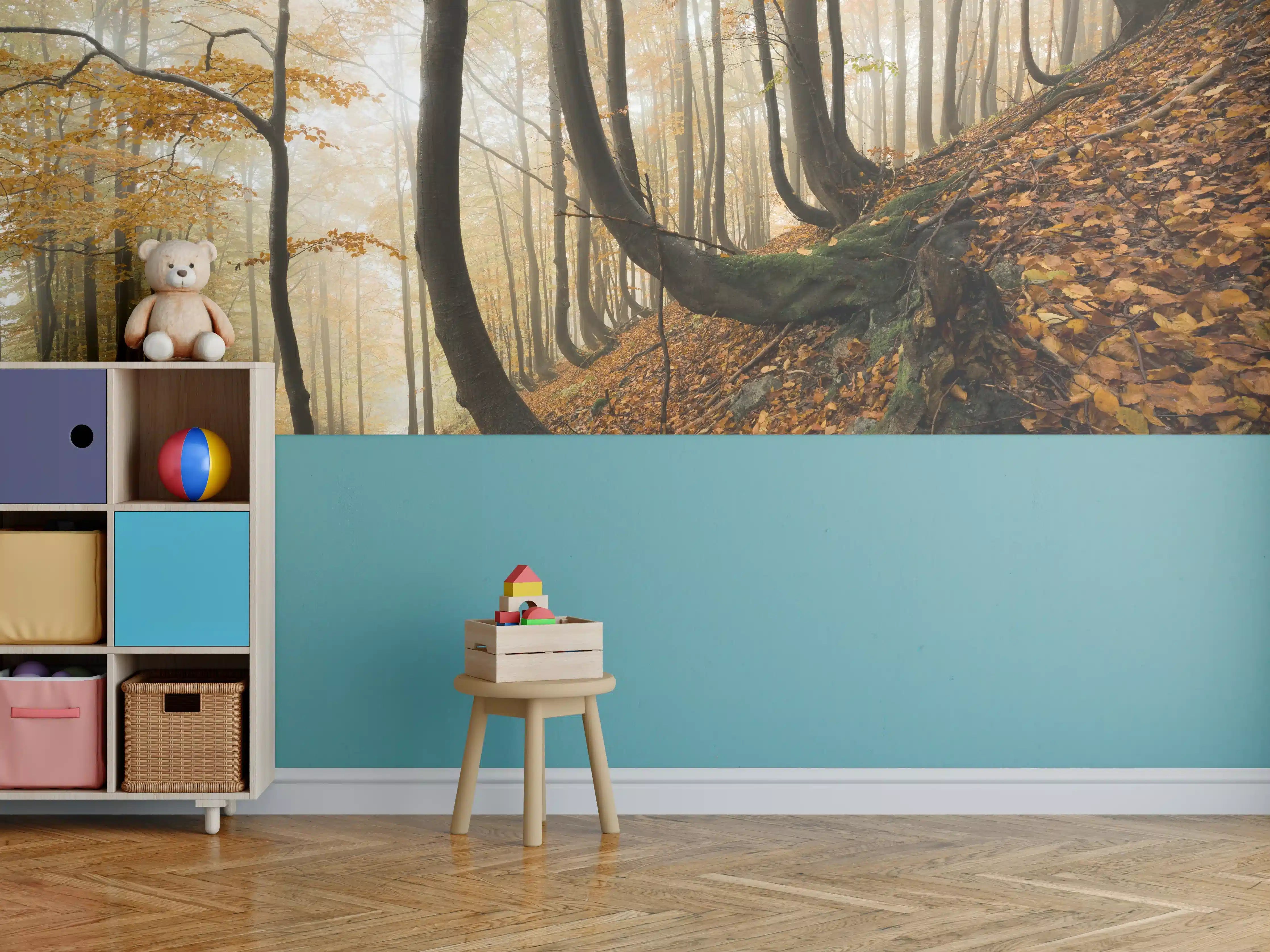Kinderzimmer Wandgestaltung - Mystischer Wald im Herbst