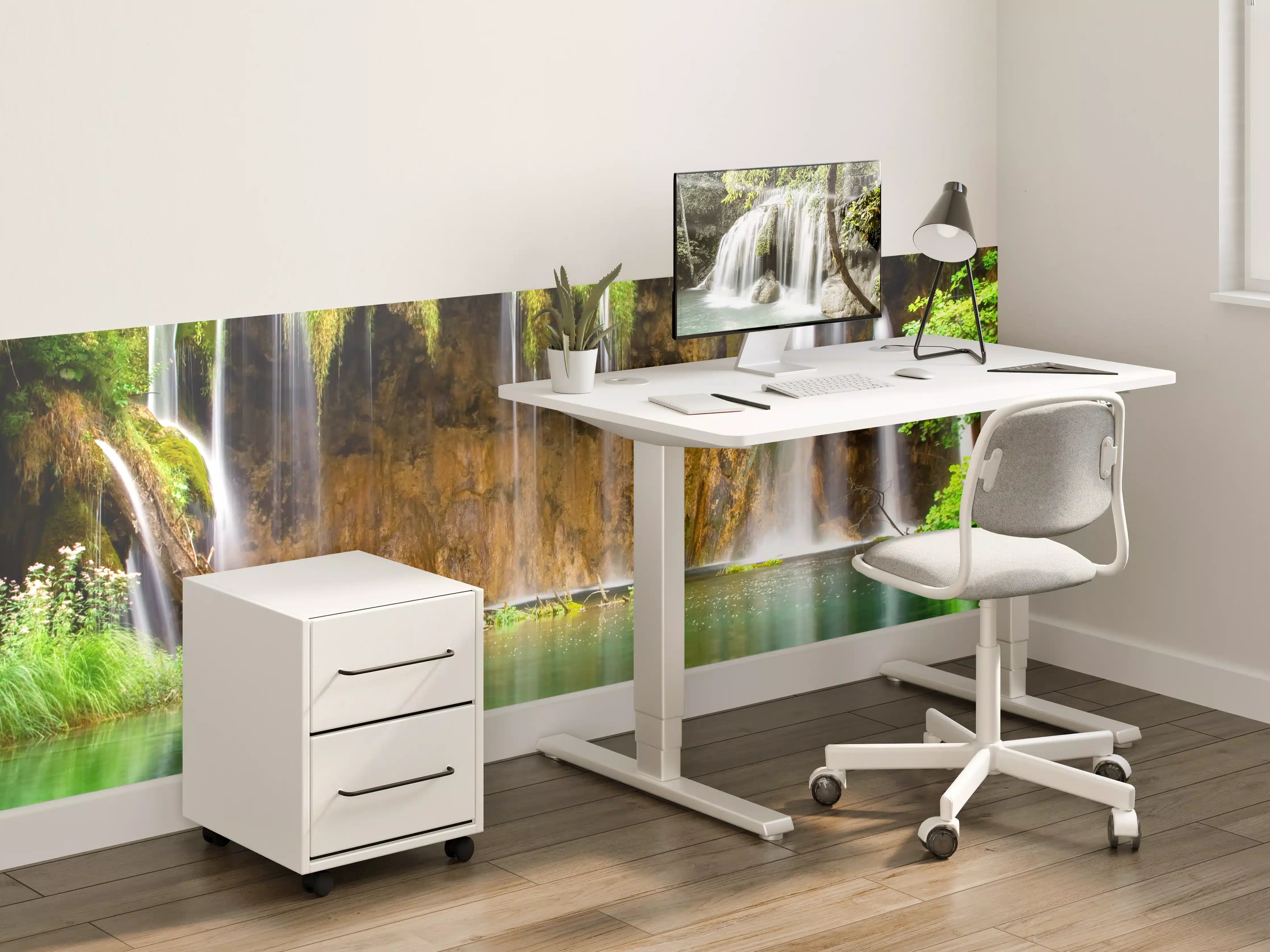 Kinderzimmer Wandgestaltung - Mystischer Wasserfall im smaragdgrünen Dschungel