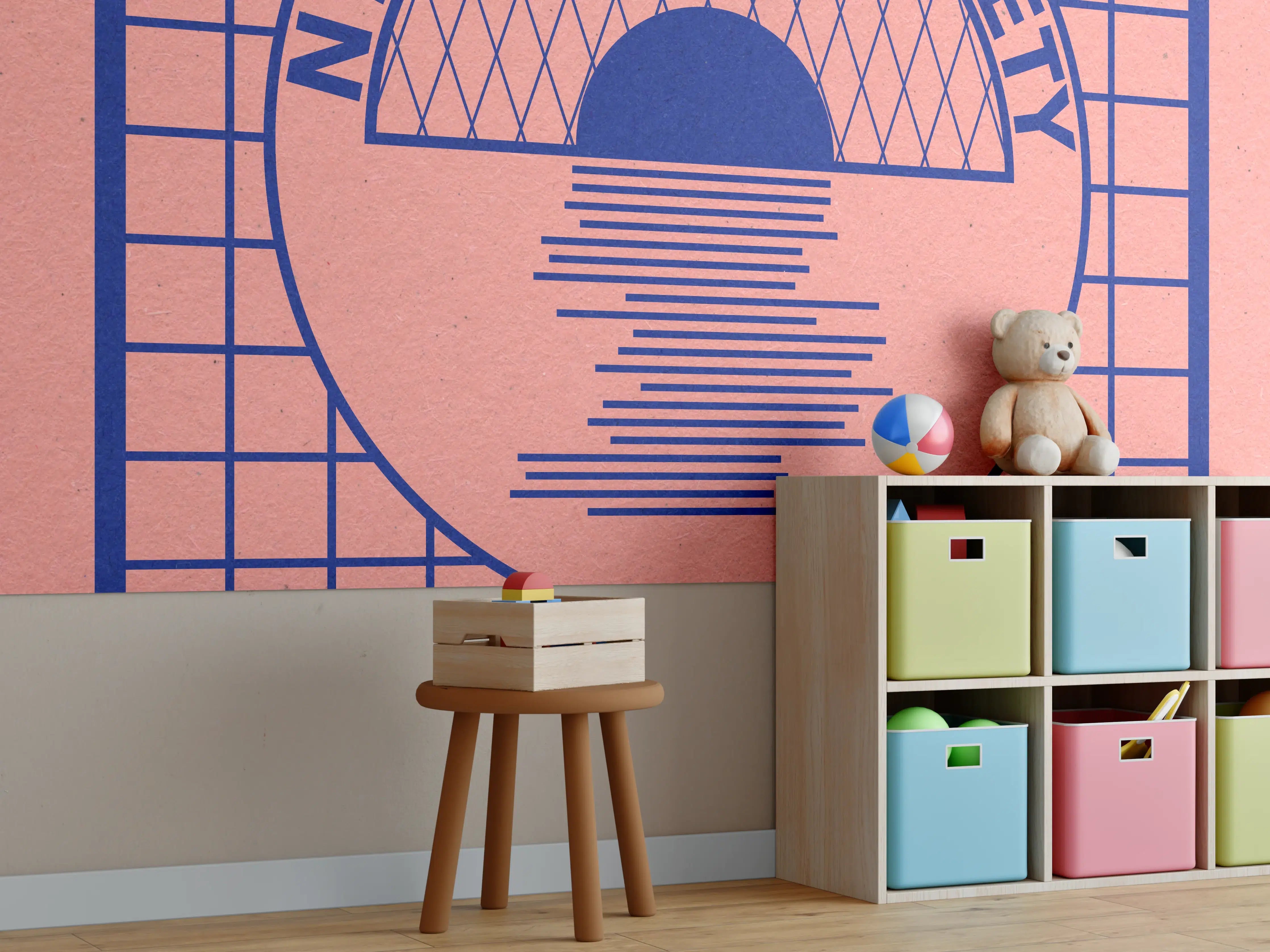 Kinderzimmer Wandgestaltung - NYC Sunset Society Abstrakt