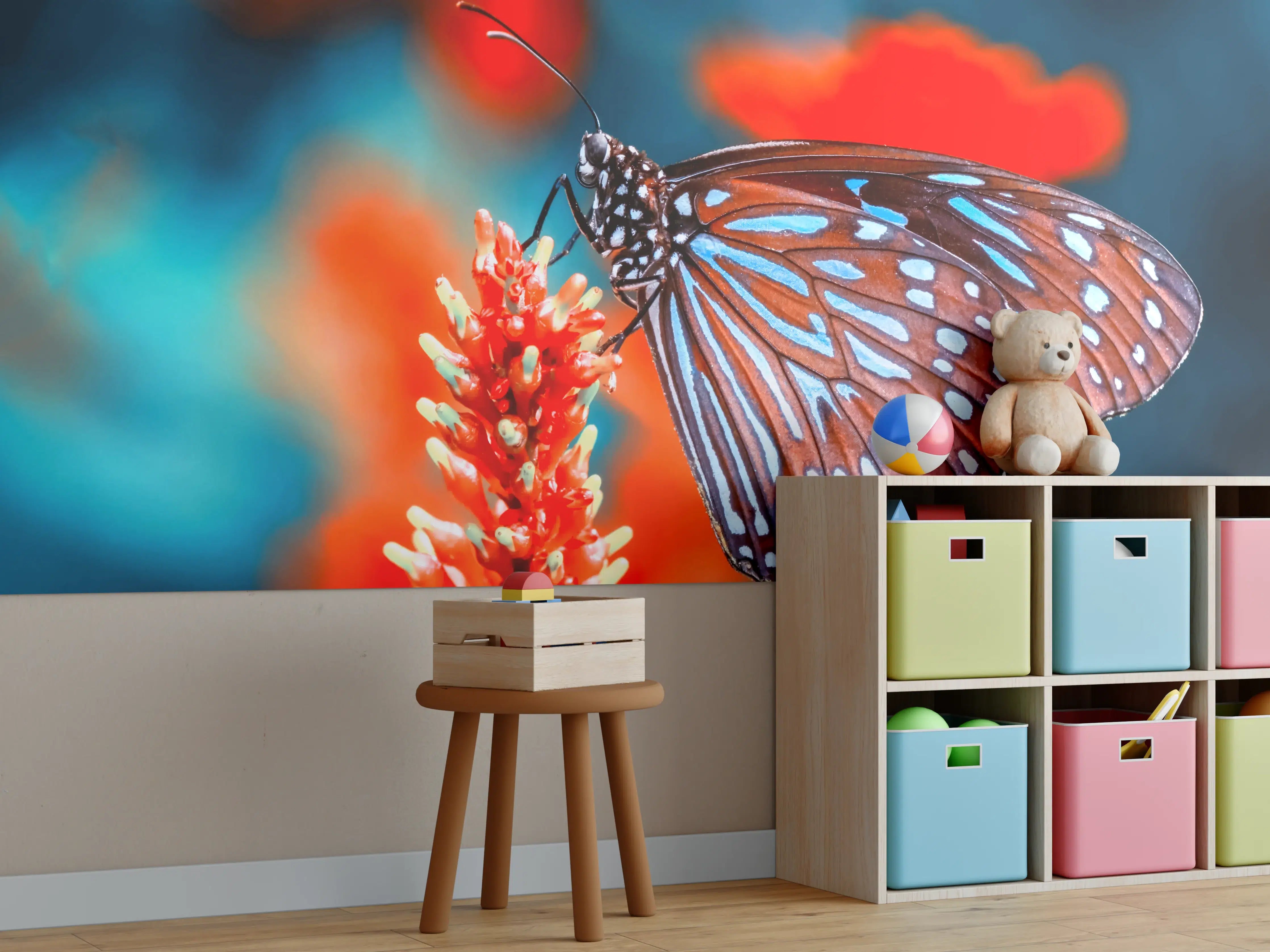 Kinderzimmer Wandgestaltung - Nahaufnahme eines bezaubernden Schmetterlings