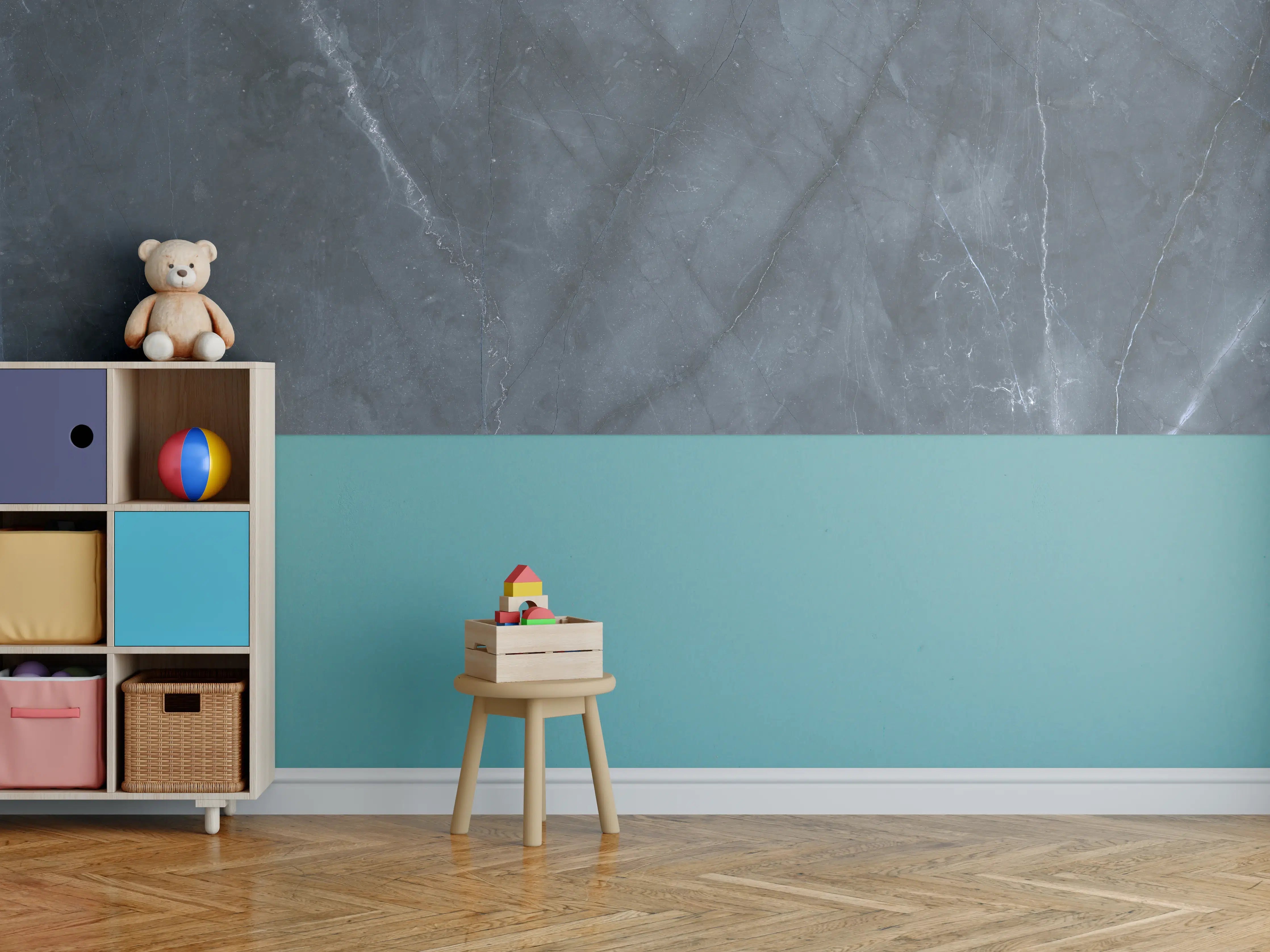 Kinderzimmer Wandgestaltung - Nahaufnahme italienische Marmorplatte