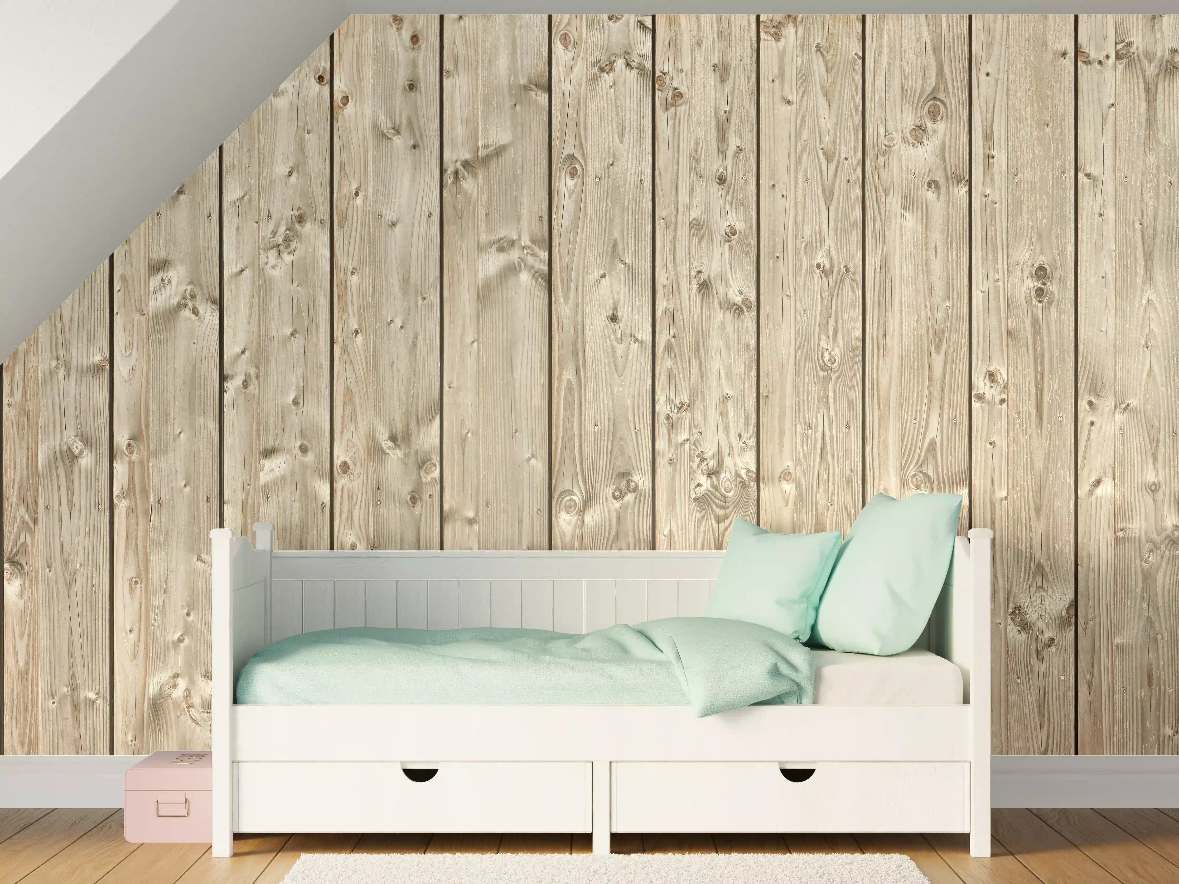 Kinderzimmer Wandgestaltung - Natürliche Holzoptik mit rustikalem Charme