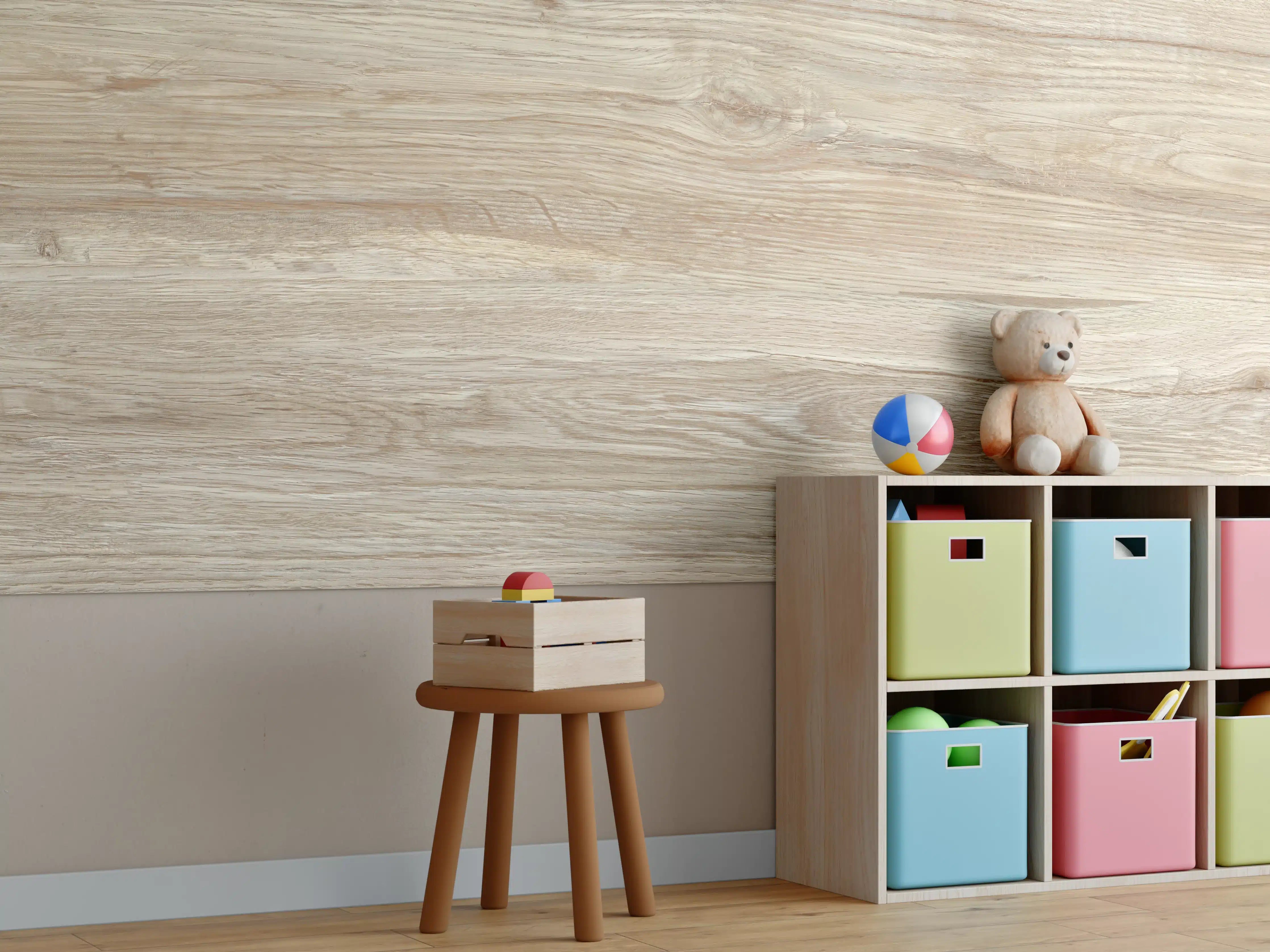 Kinderzimmer Wandgestaltung - Natürliche Holztextur Hintergrund