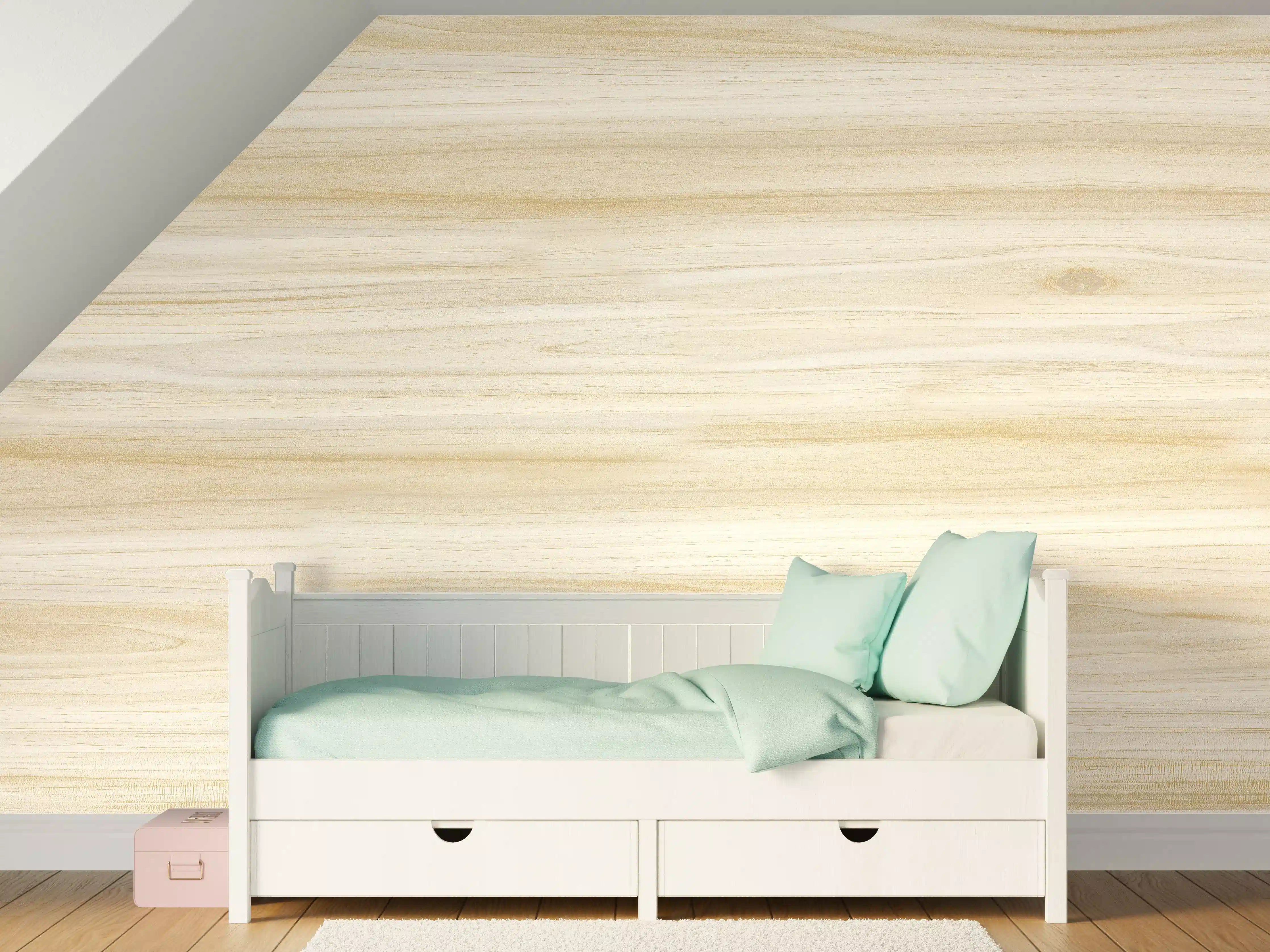 Kinderzimmer Wandgestaltung - Natürliche Holztextur