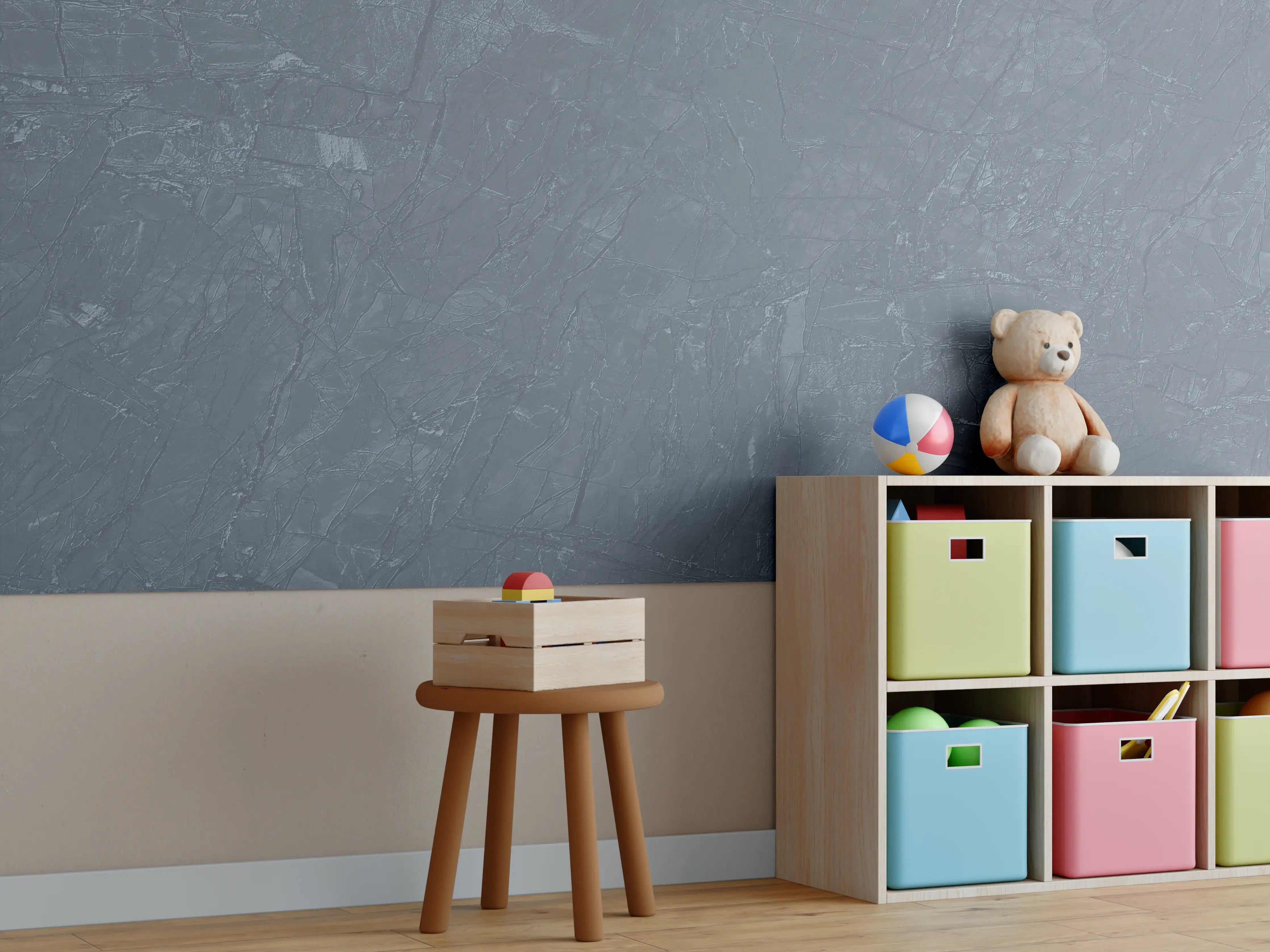 Kinderzimmer Wandgestaltung - Natürliche Mamortextur