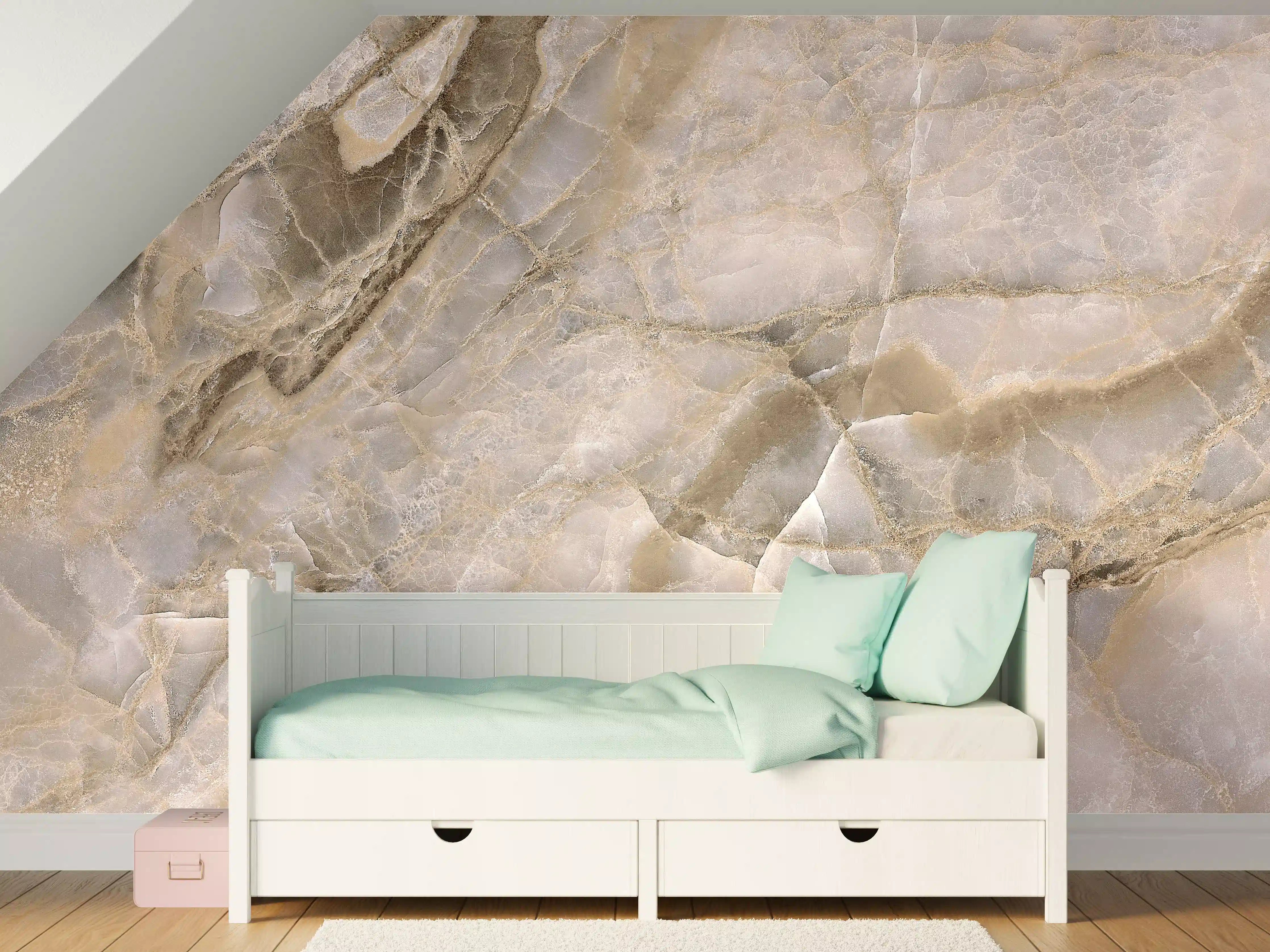 Kinderzimmer Wandgestaltung - Natürliche graue Onyx Oberfläche