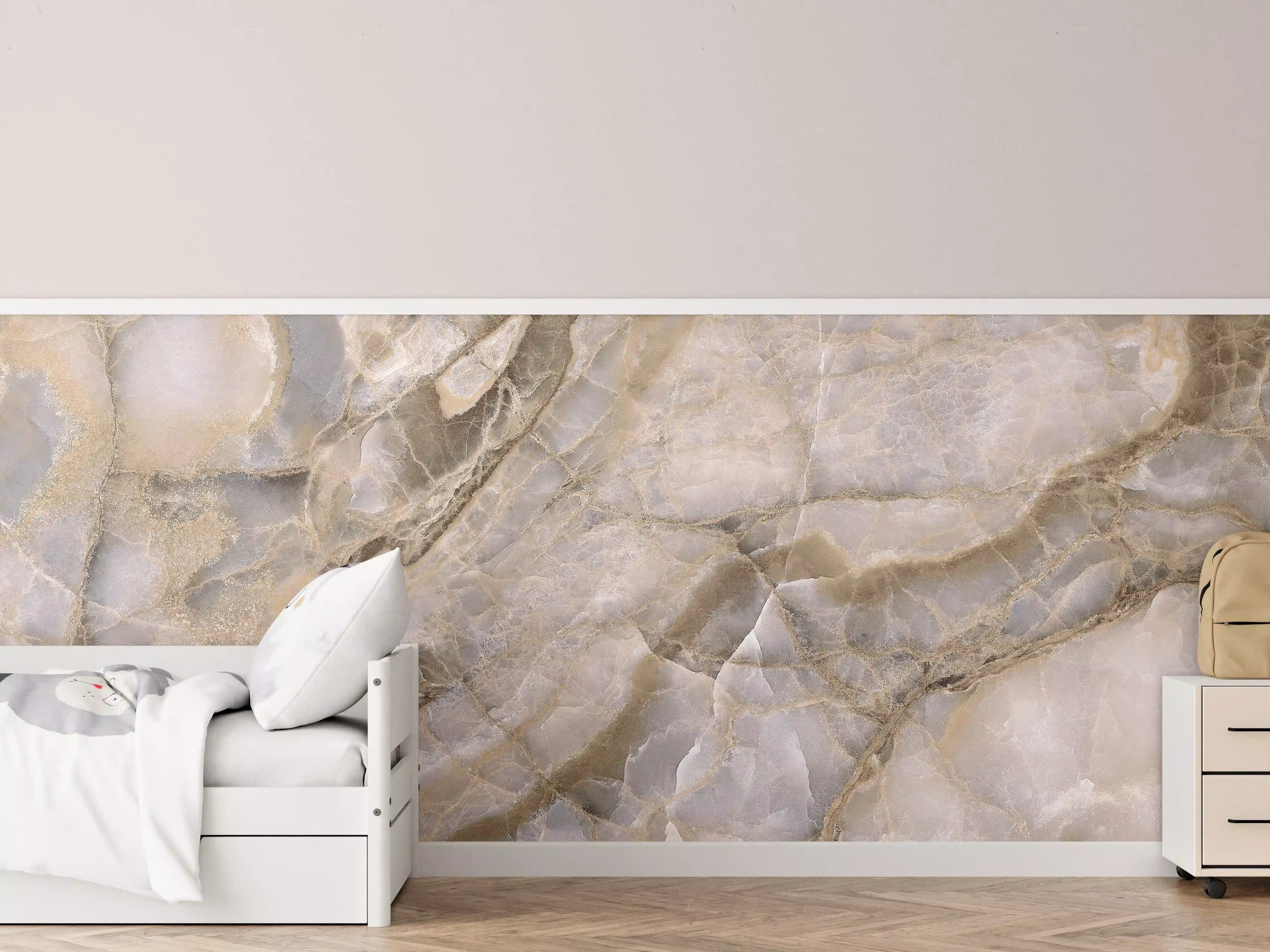 Kinderzimmer Wandgestaltung - Natürliche graue Onyx Oberfläche