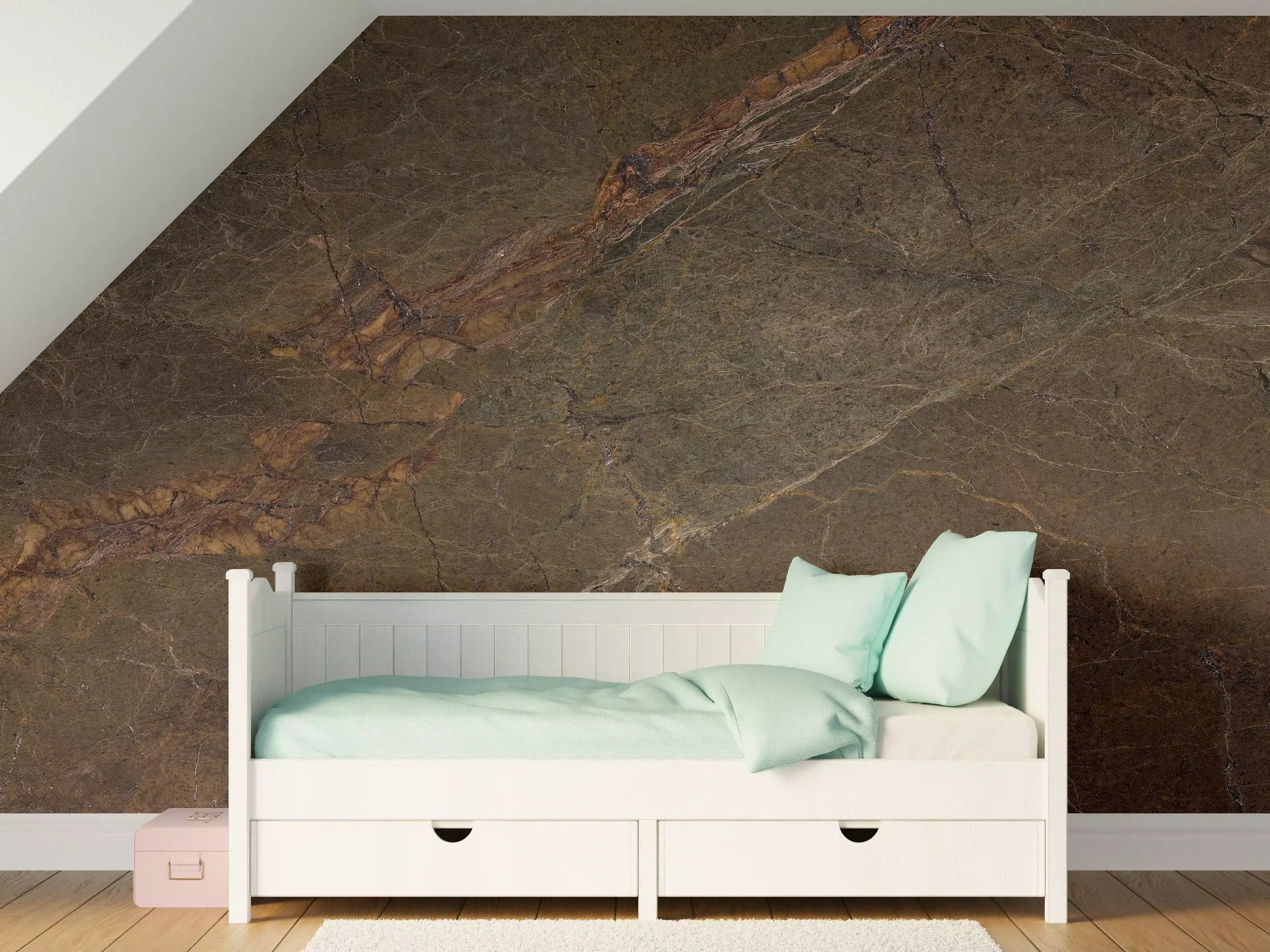 Kinderzimmer Wandgestaltung - Natürliches Mamorstein Design