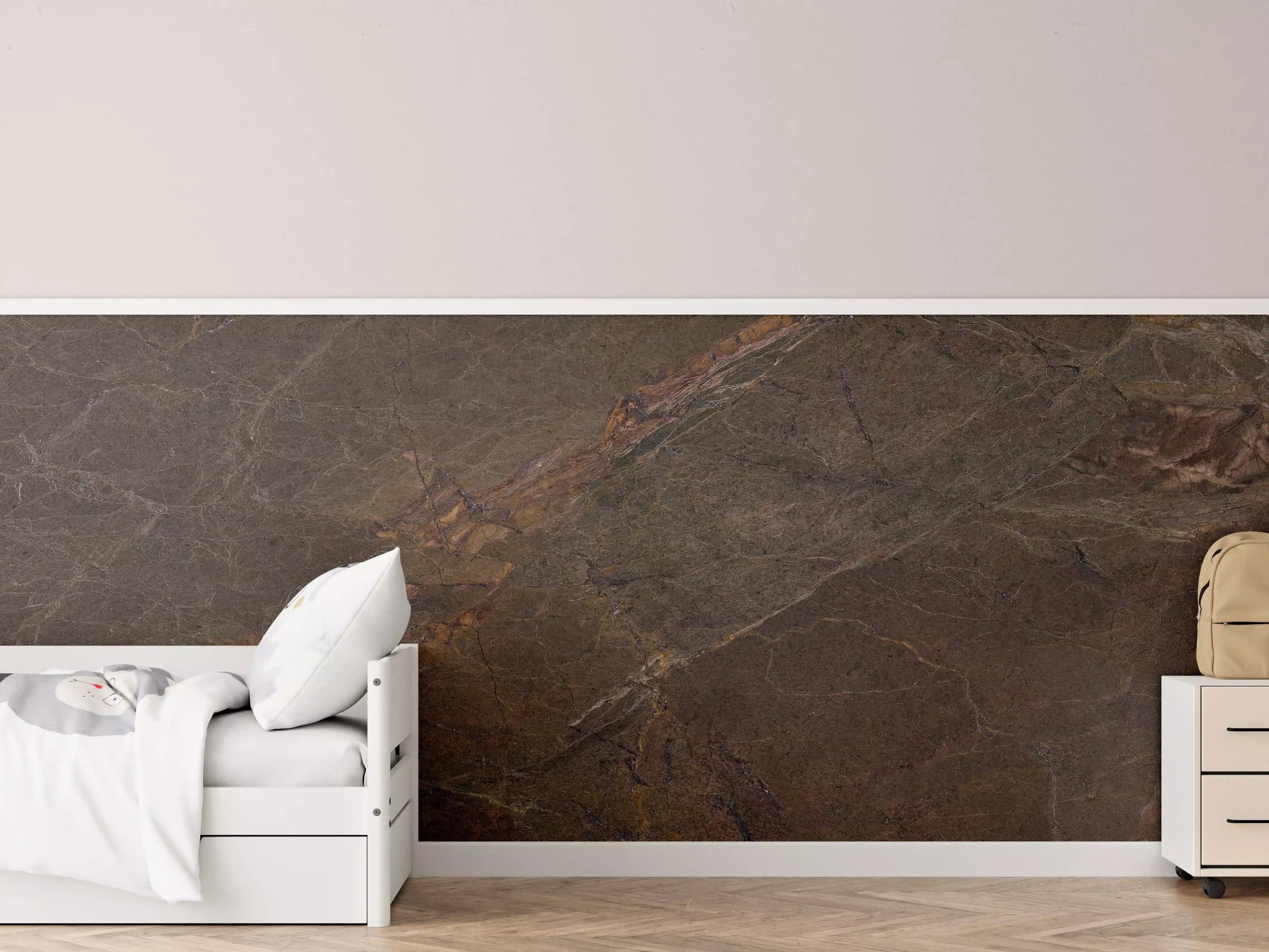 Kinderzimmer Wandgestaltung - Natürliches Mamorstein Design