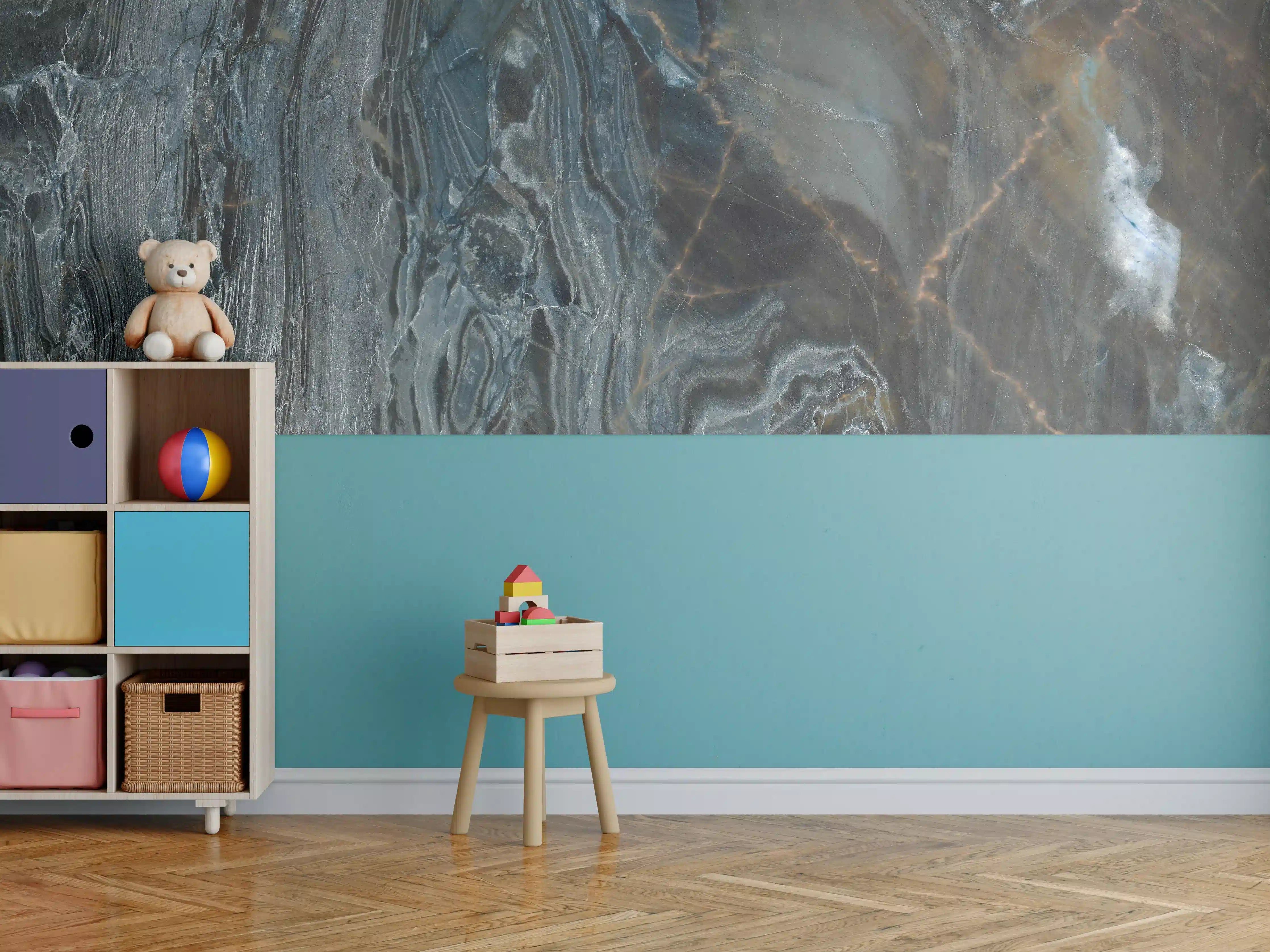 Kinderzimmer Wandgestaltung - Natürliches Muster aus Marmor