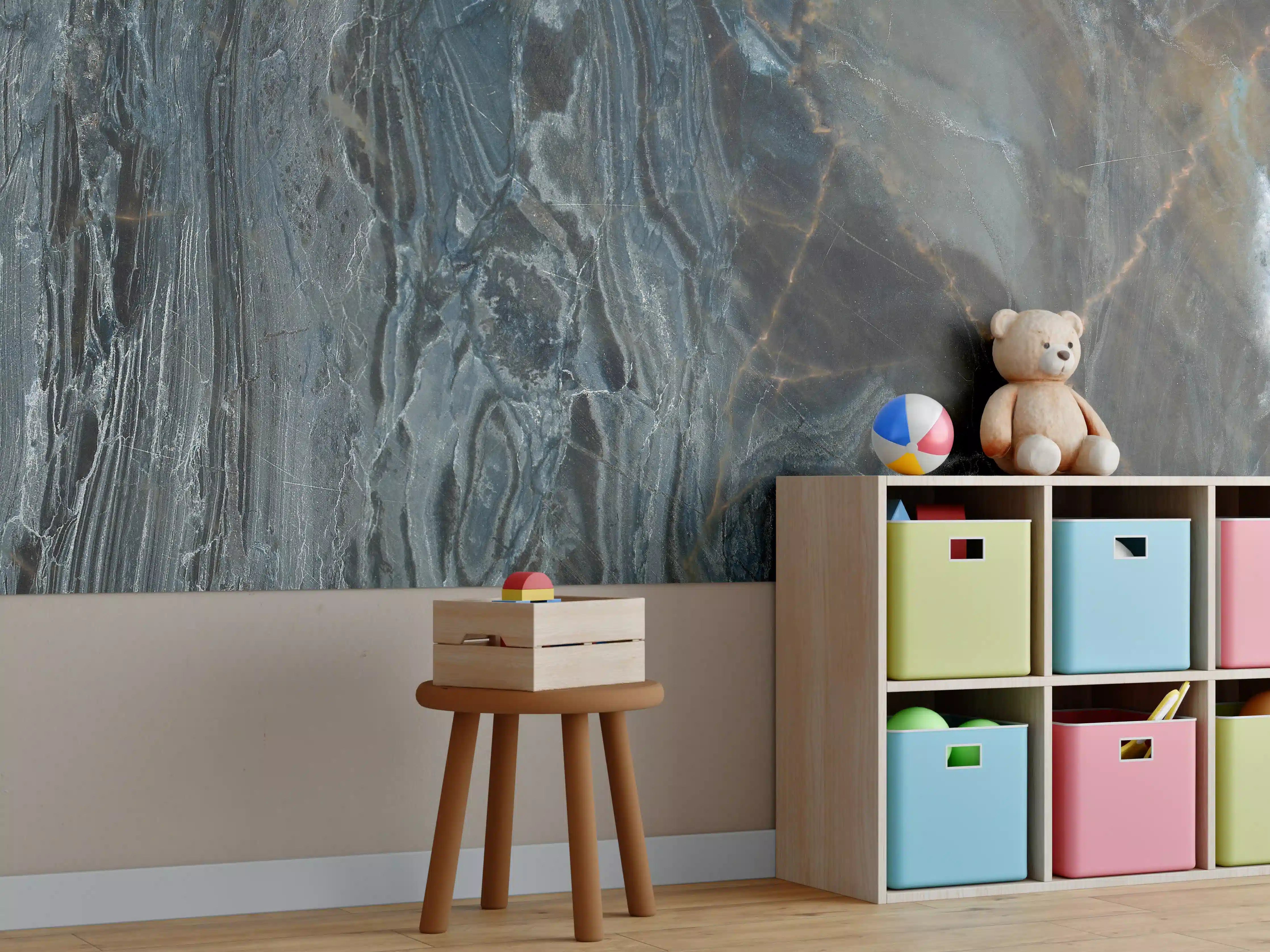 Kinderzimmer Wandgestaltung - Natürliches Muster aus Marmor