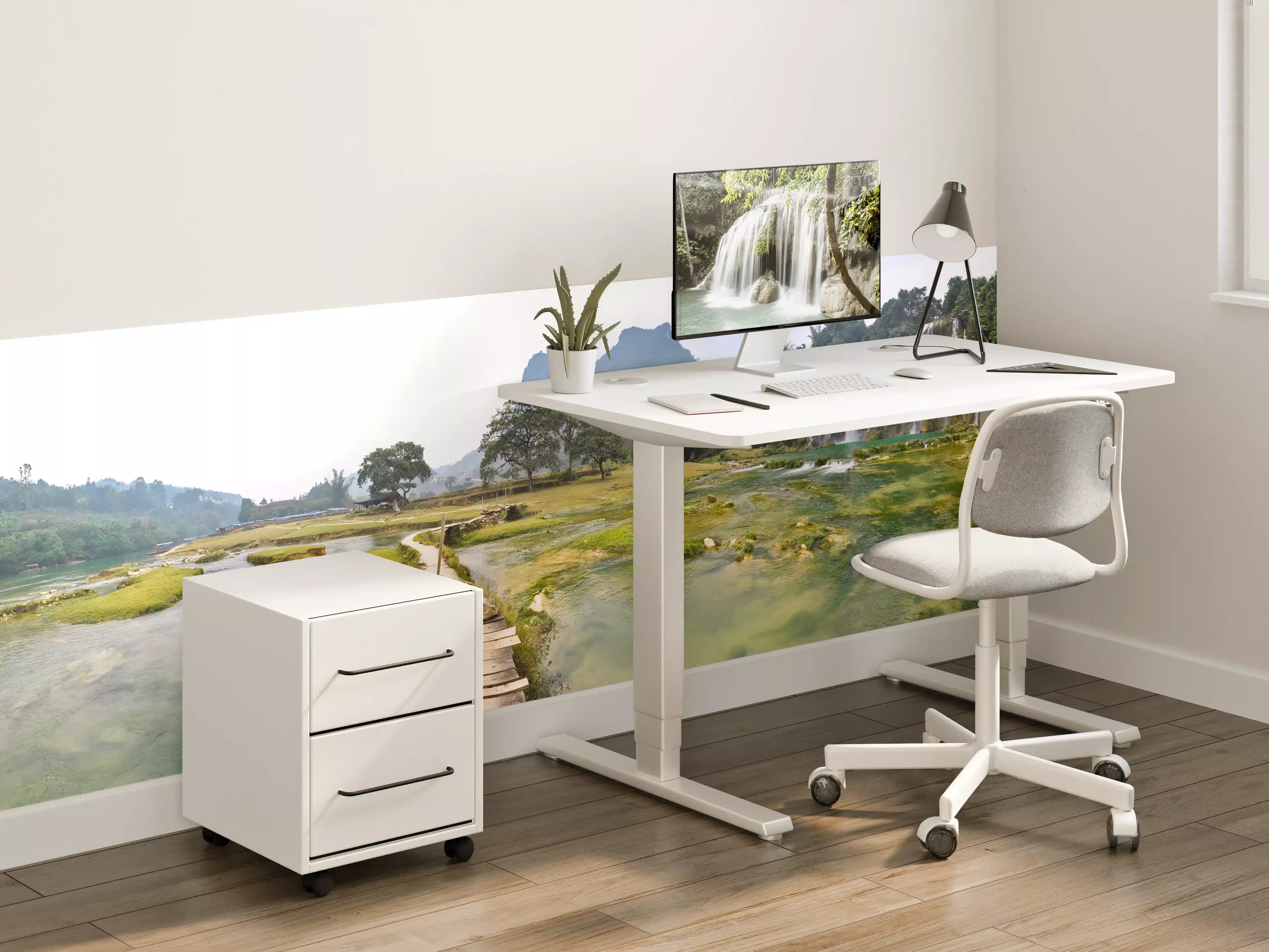 Kinderzimmer Wandgestaltung - Naturparadies mit Wasserfällen und Brücke