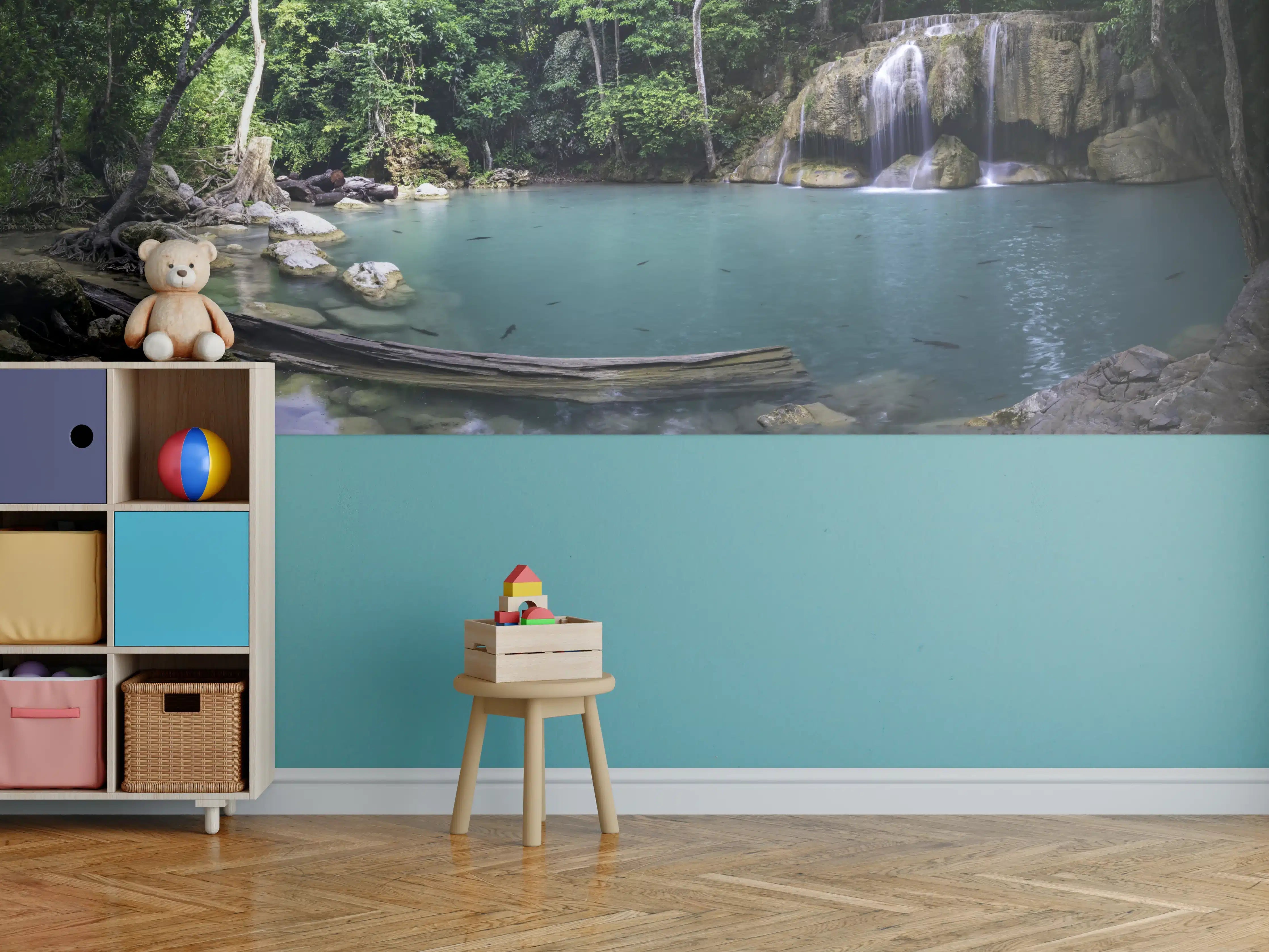 Kinderzimmer Wandgestaltung - Naturpool im Grünen