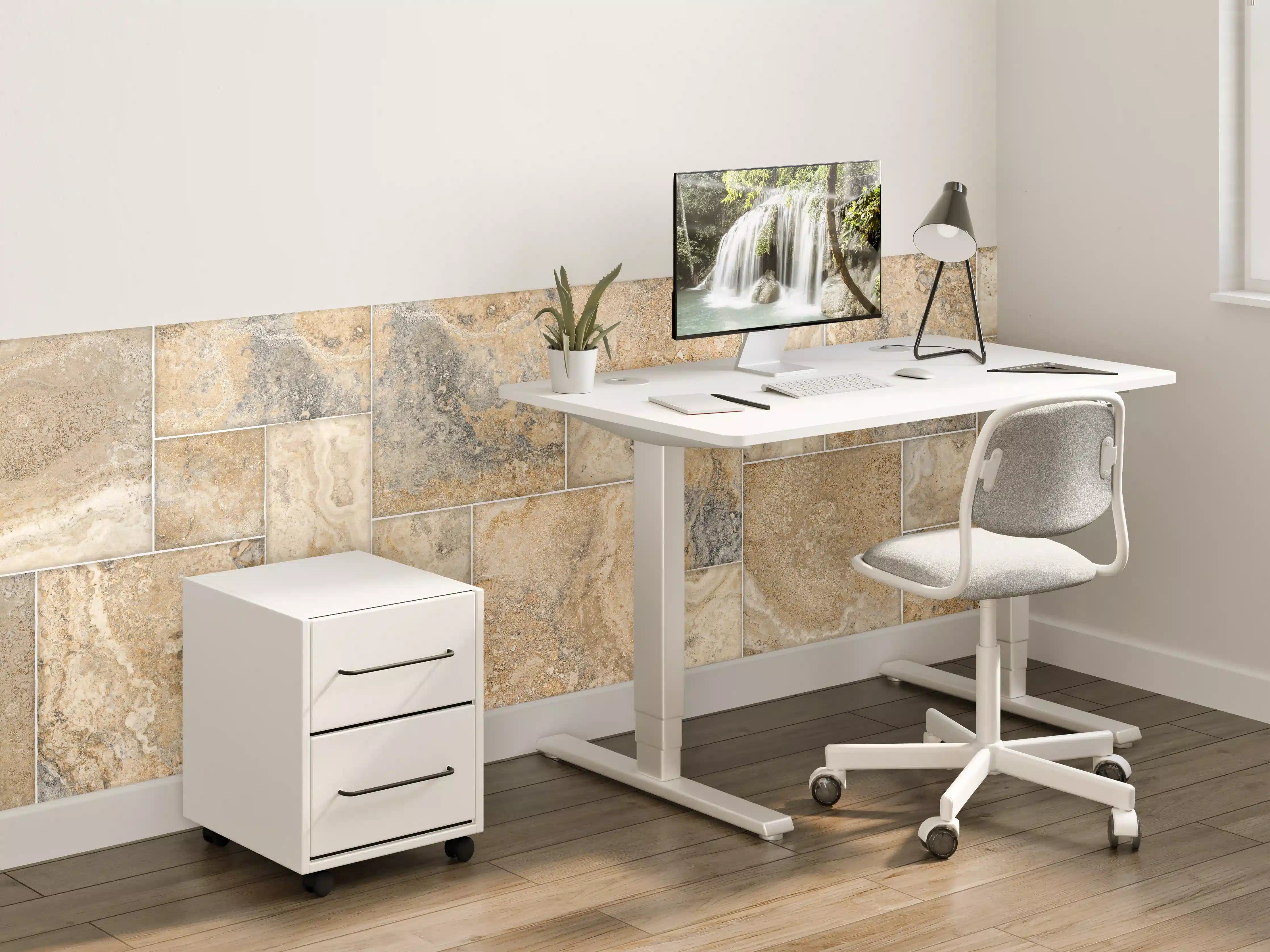 Kinderzimmer Wandgestaltung - Natursteinfliese in warmen Brauntönen