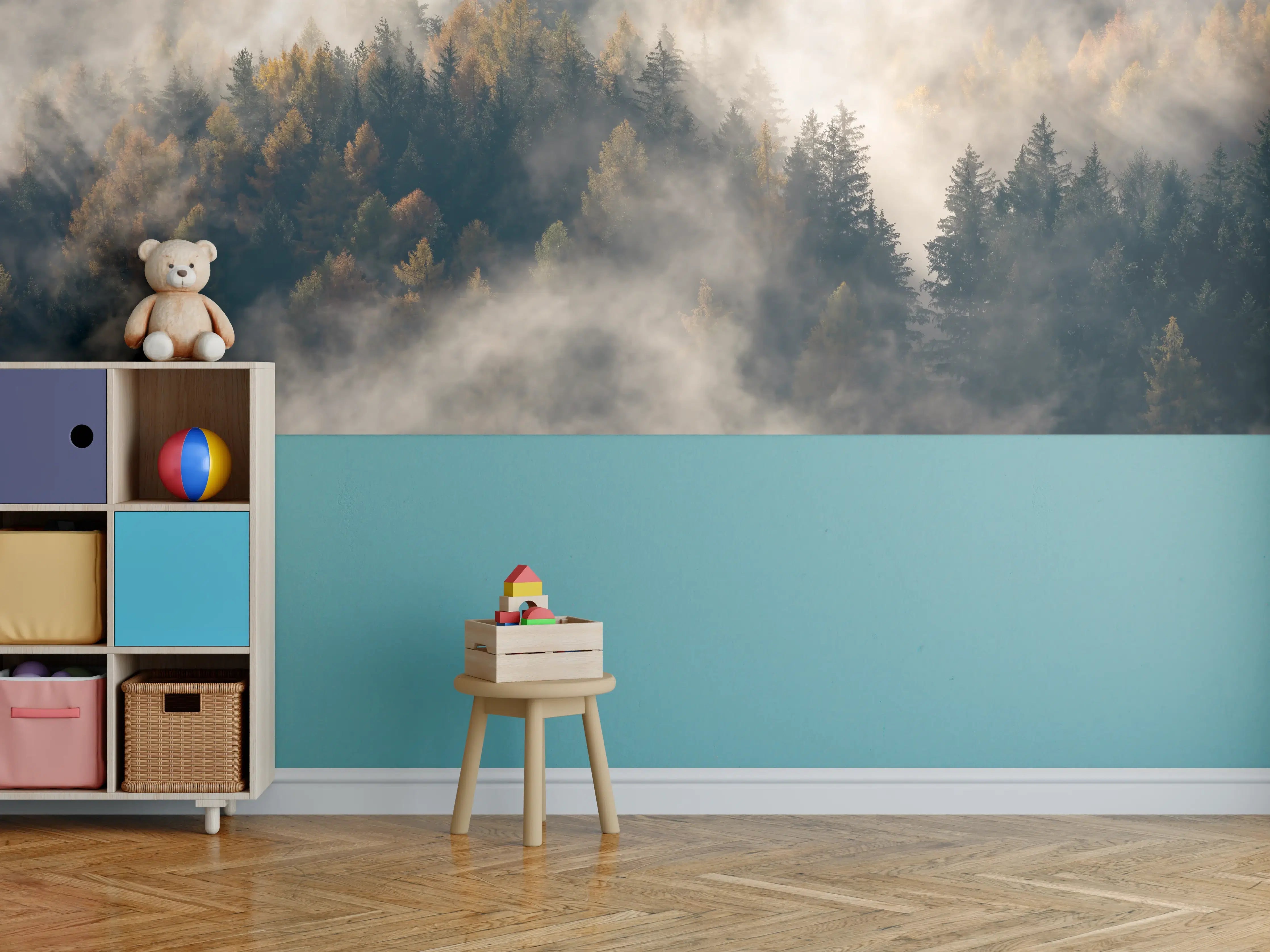 Kinderzimmer Wandgestaltung - Nebel im Wald