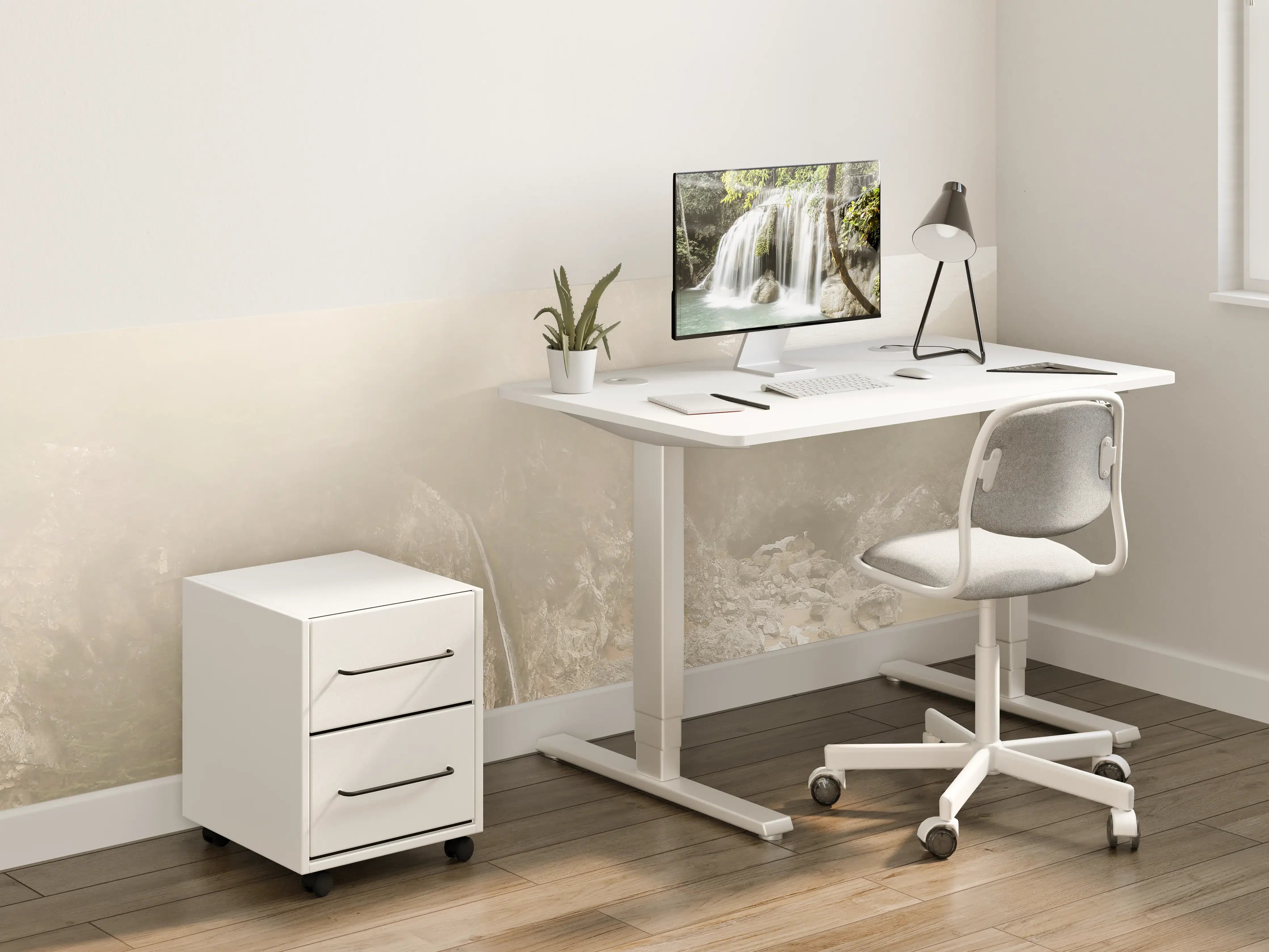 Kinderzimmer Wandgestaltung - Nebelverhangene Küstenlandschaft mit Wasserfall