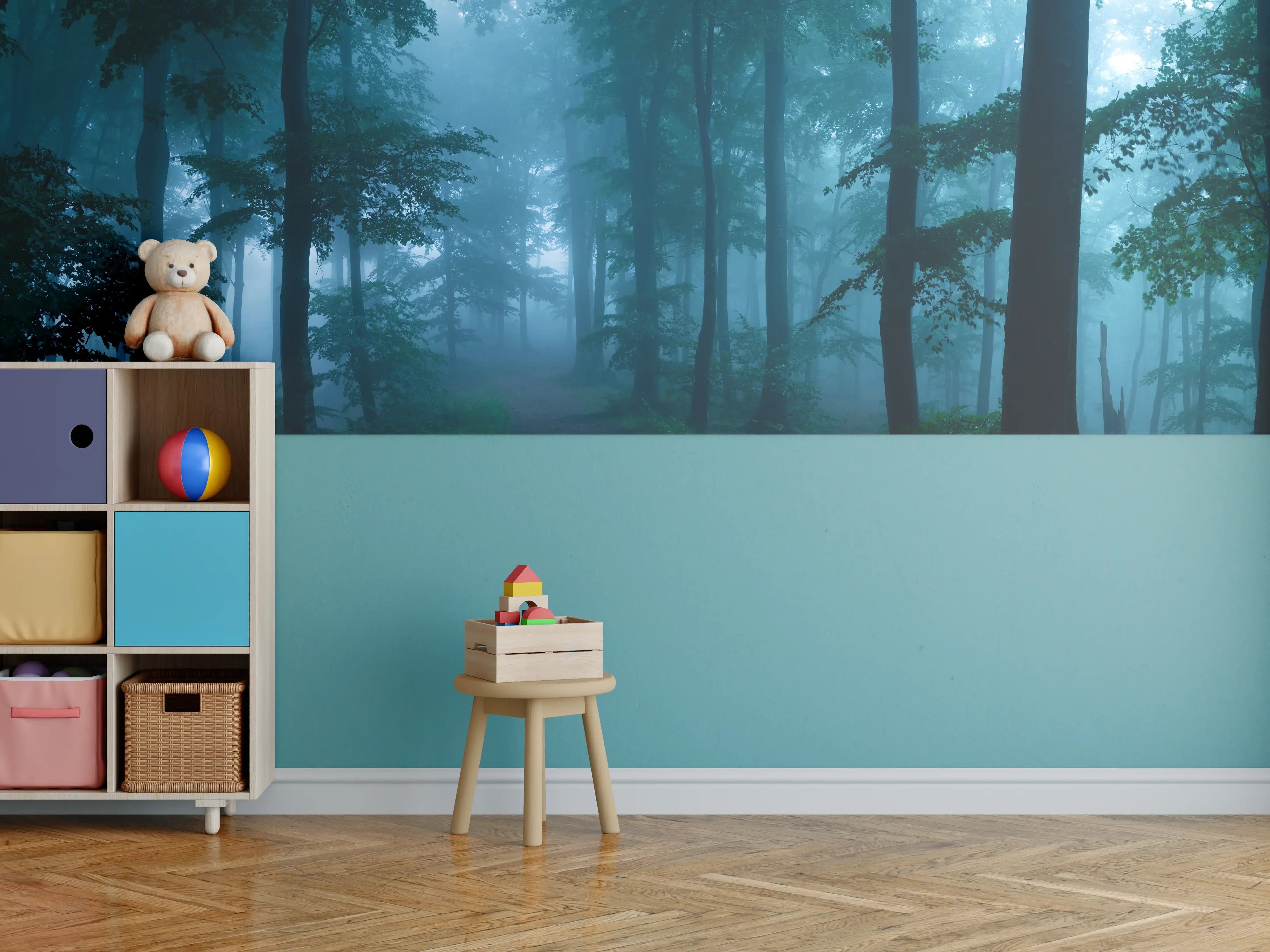 Kinderzimmer Wandgestaltung - Nebliger Wald