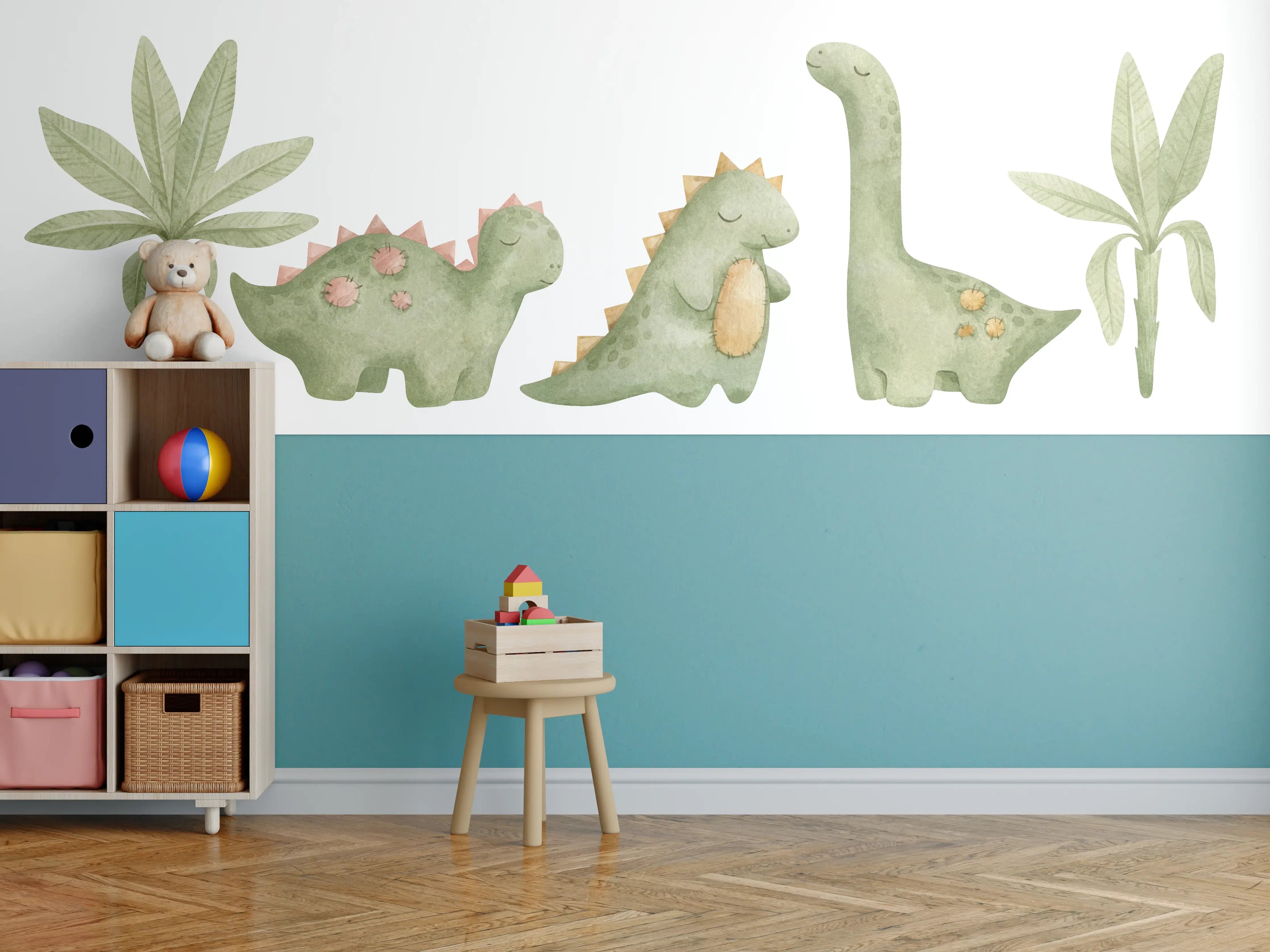 Kinderzimmer Wandgestaltung - Niedliche Dinosaurier