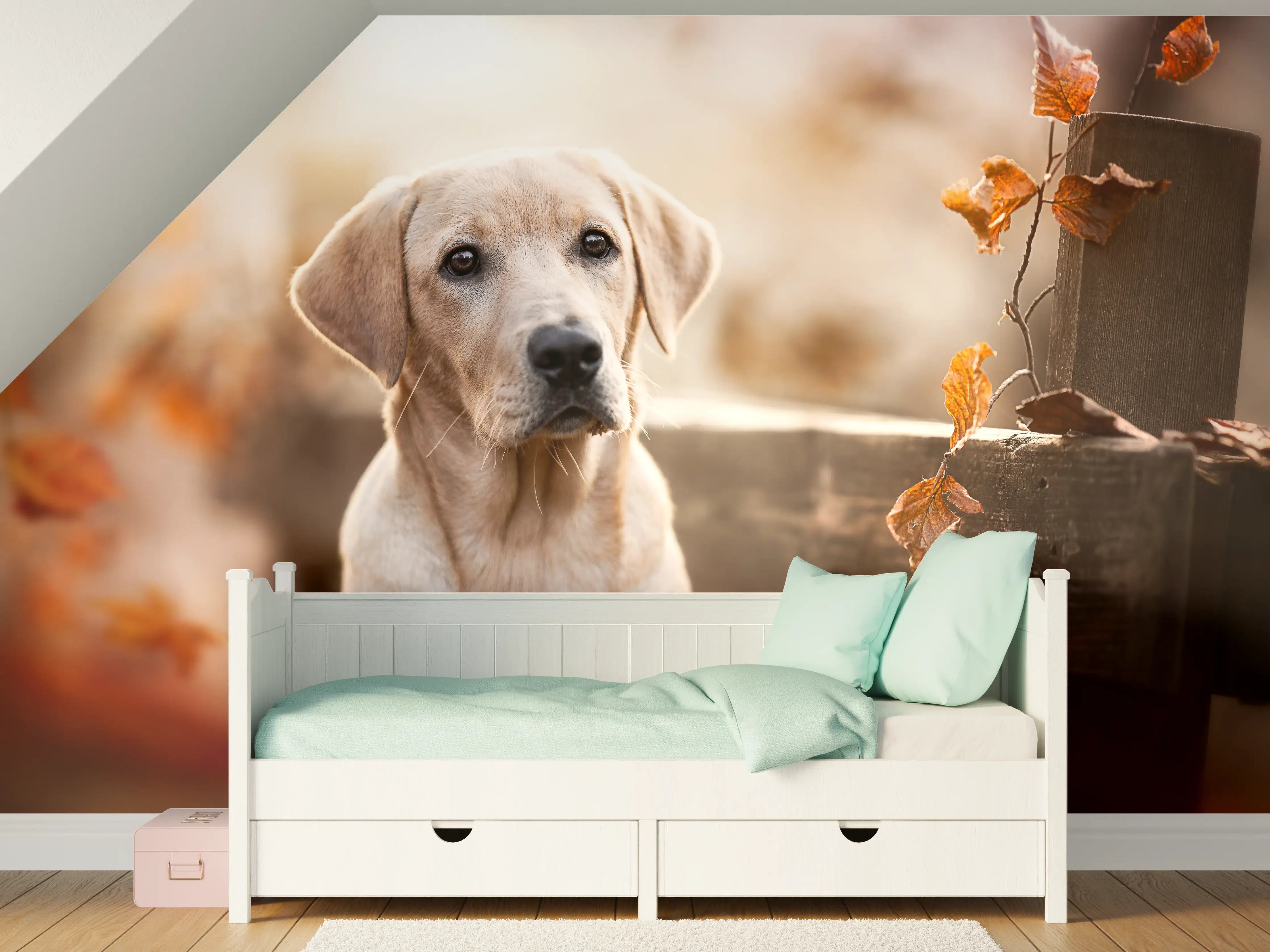 Kinderzimmer Wandgestaltung - Niedlicher Labrador Welpe