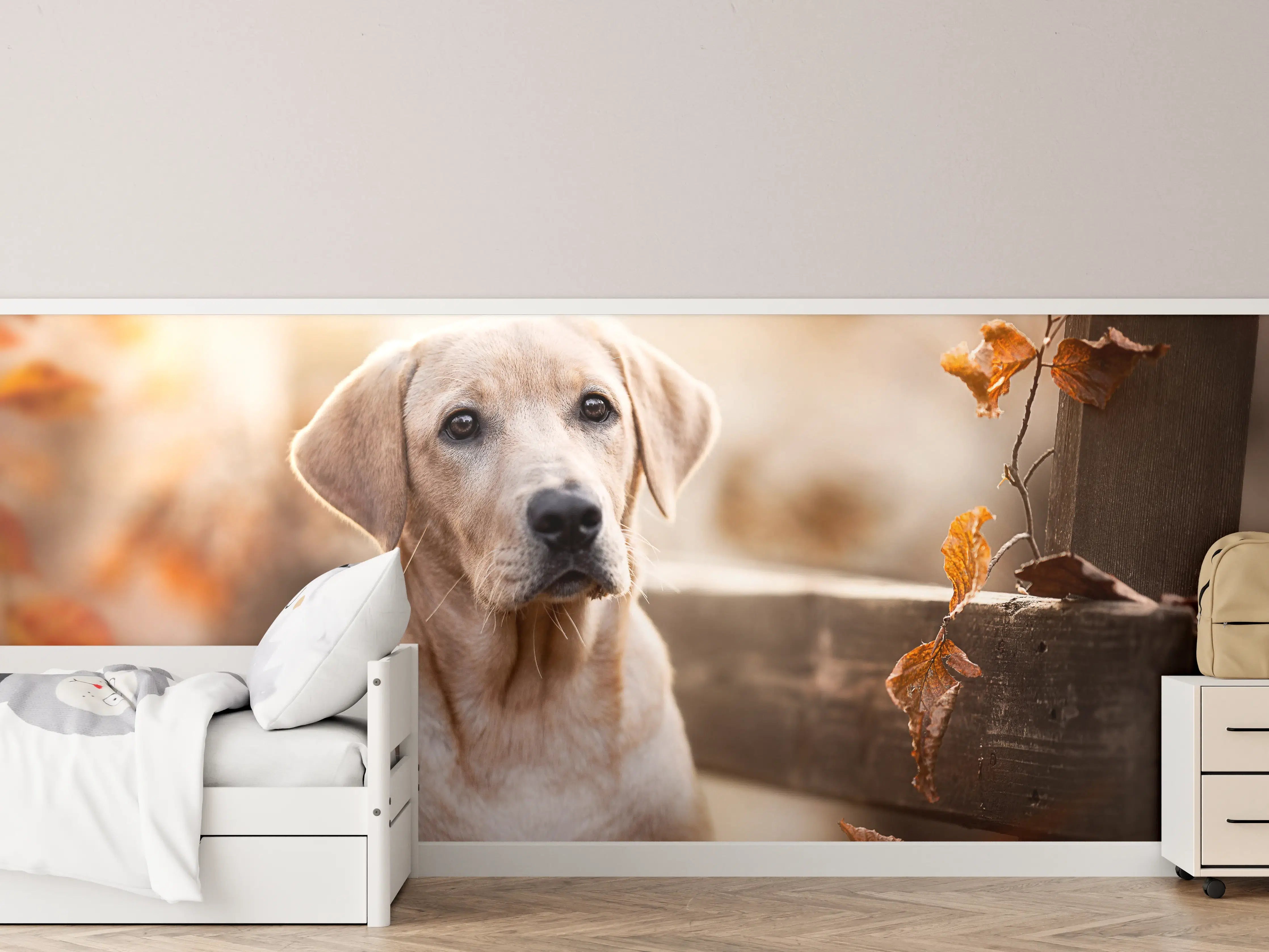 Kinderzimmer Wandgestaltung - Niedlicher Labrador Welpe