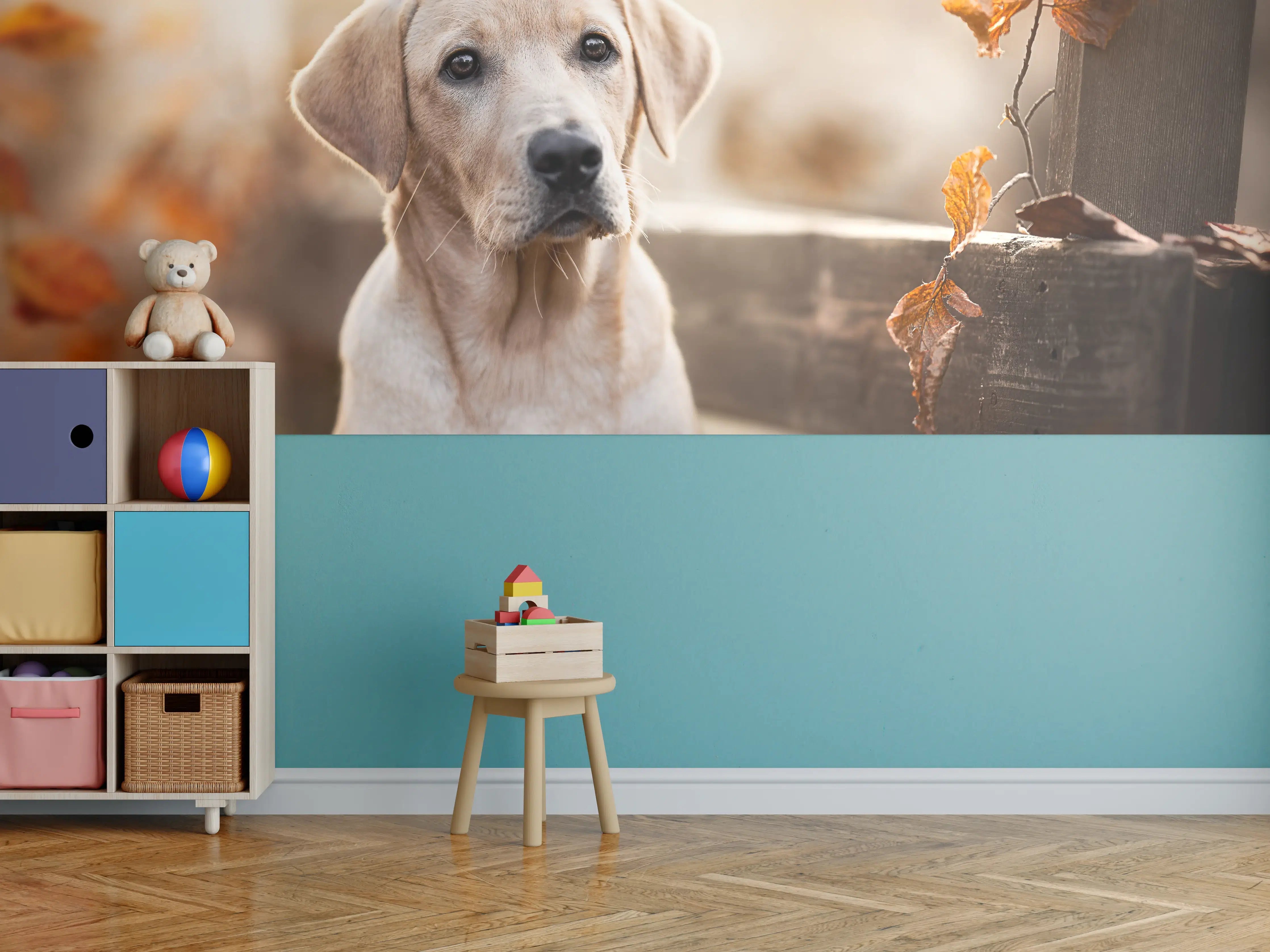 Kinderzimmer Wandgestaltung - Niedlicher Labrador Welpe