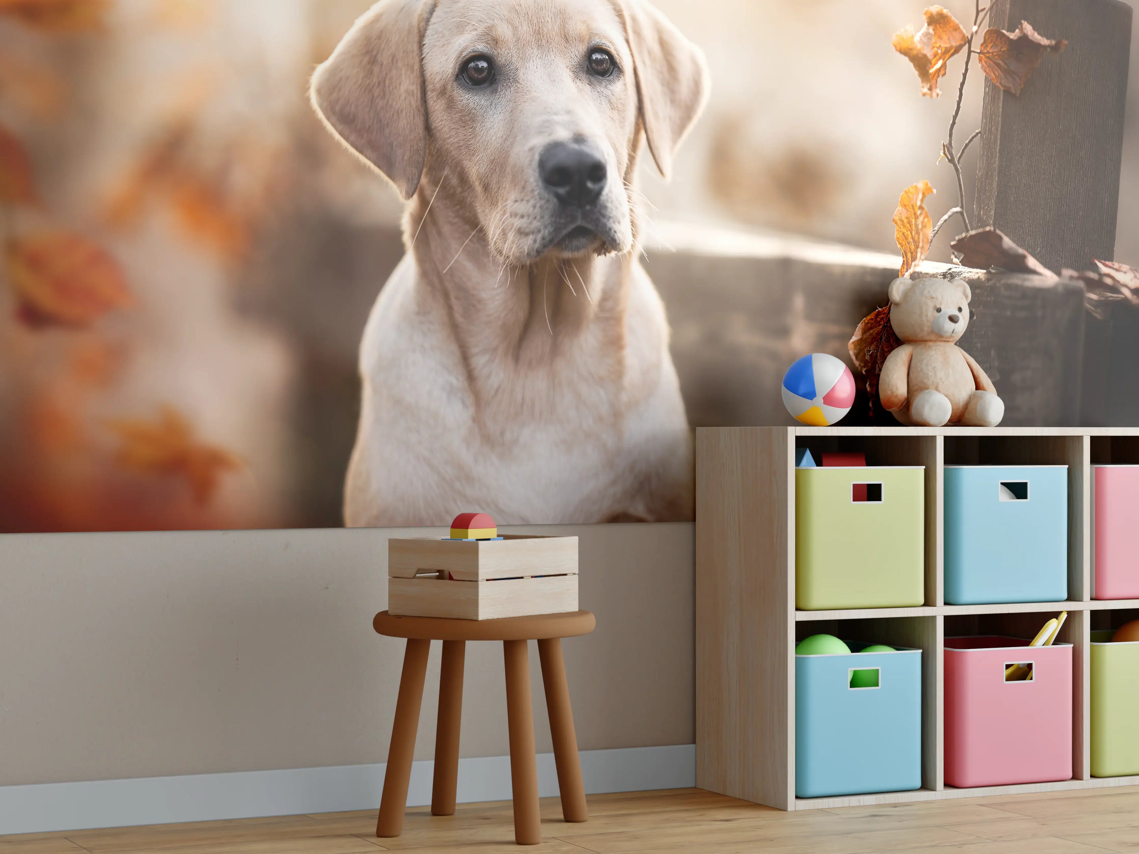 Kinderzimmer Wandgestaltung - Niedlicher Labrador Welpe