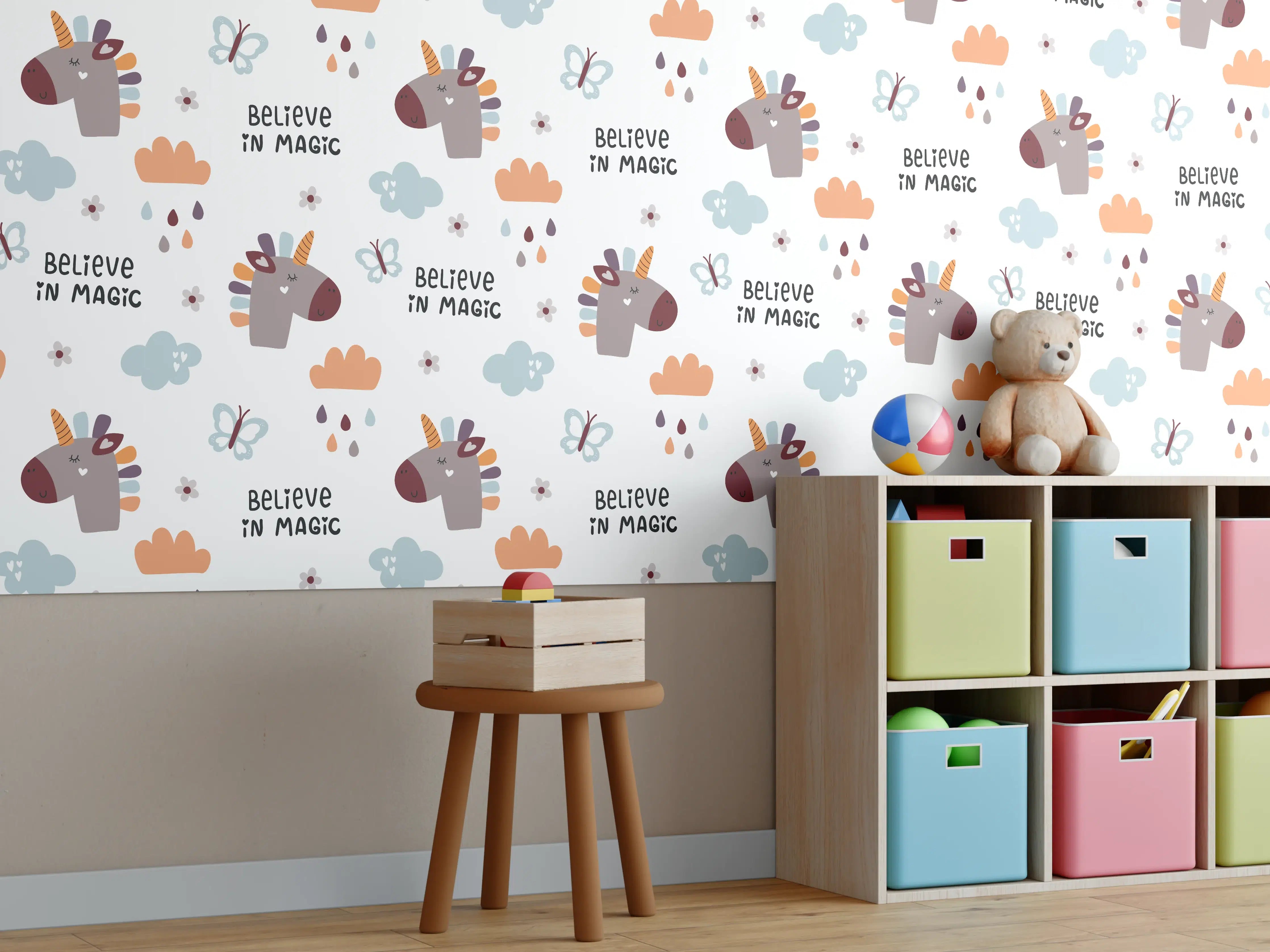 Kinderzimmer Wandgestaltung - Niedliches Weihnachtsrehr Multicolor Kindermotiv