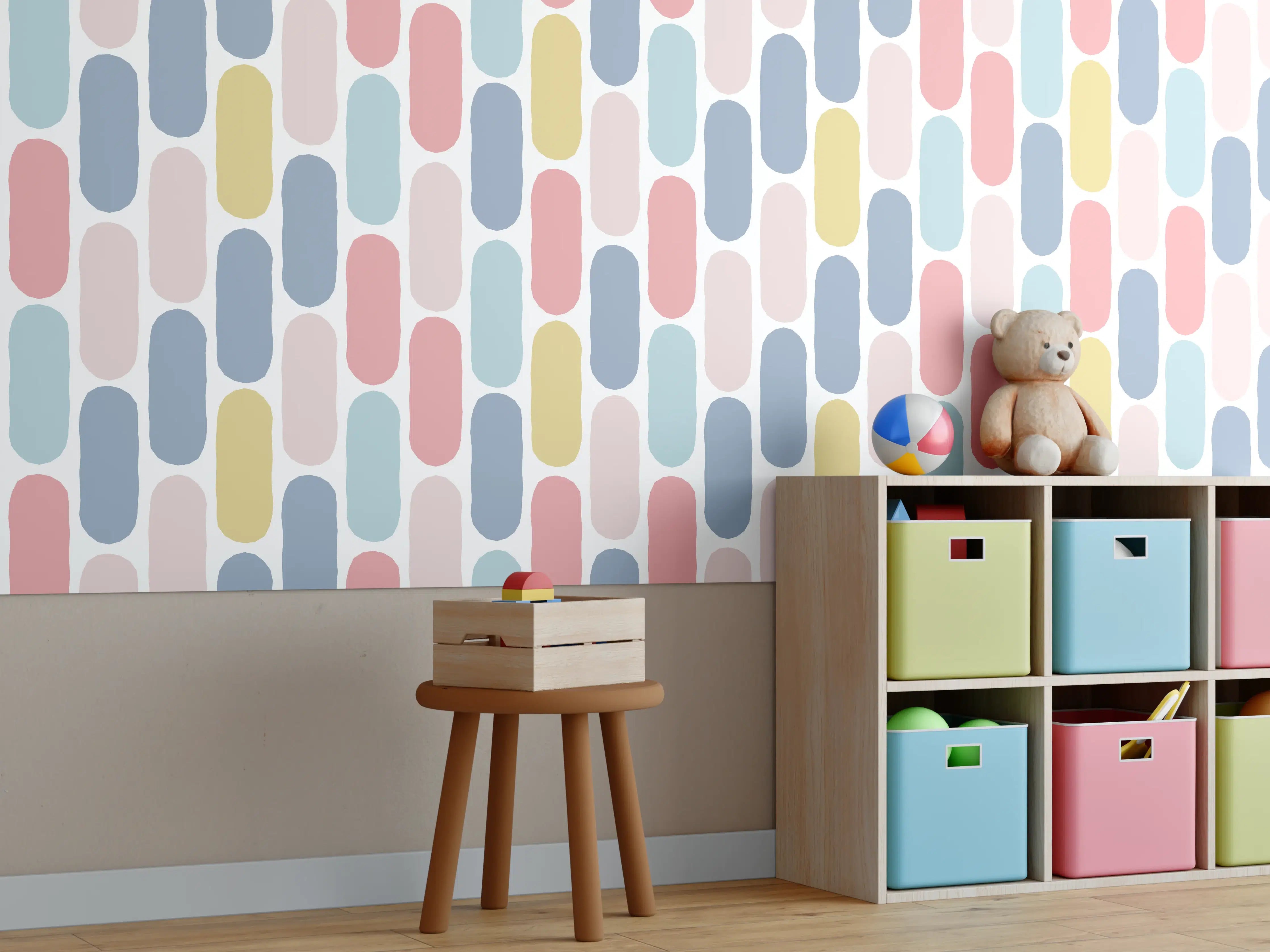 Kinderzimmer Wandgestaltung - Nordic-Style Bunte Muster