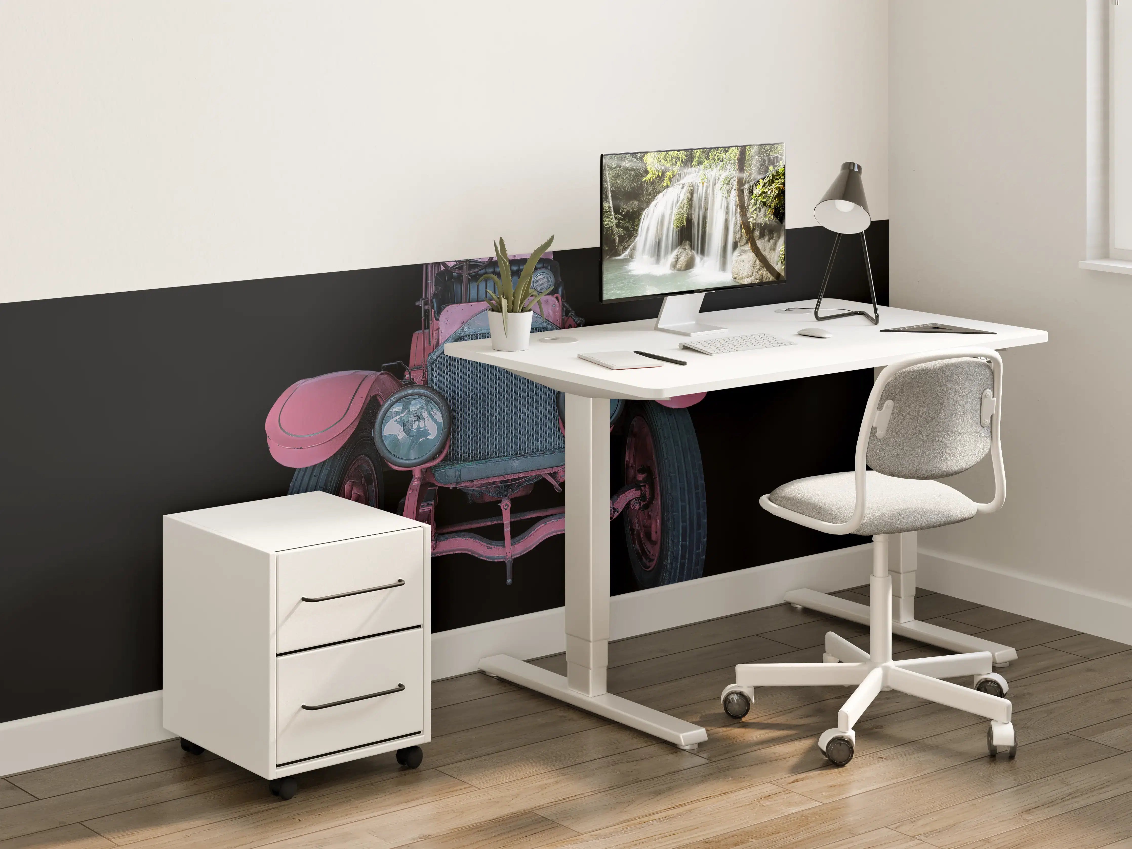 Kinderzimmer Wandgestaltung - Oldtimer isoliert auf Schwarz