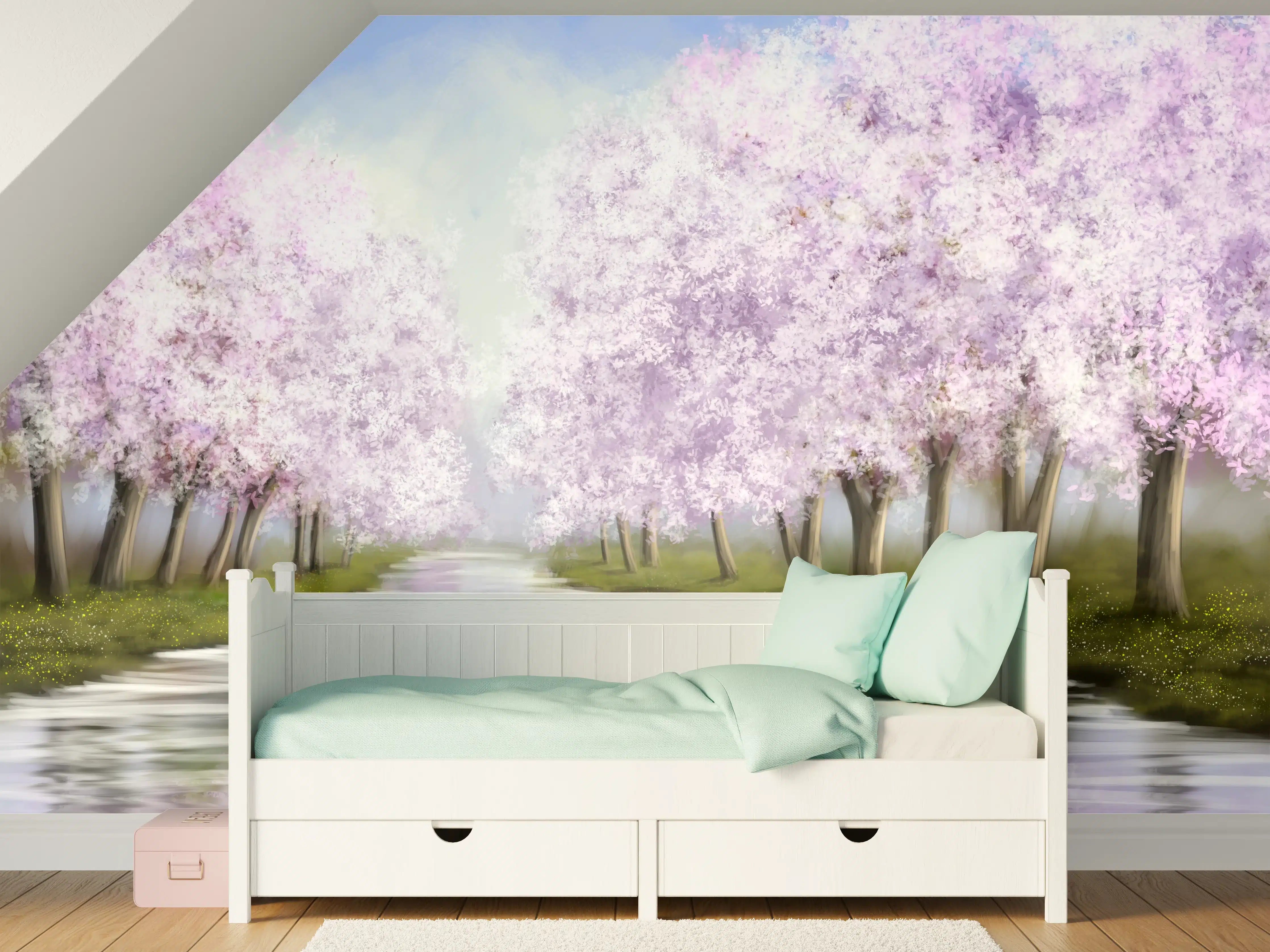 Kinderzimmer Wandgestaltung - Ölgemälde einer wunderschönen Landschaft