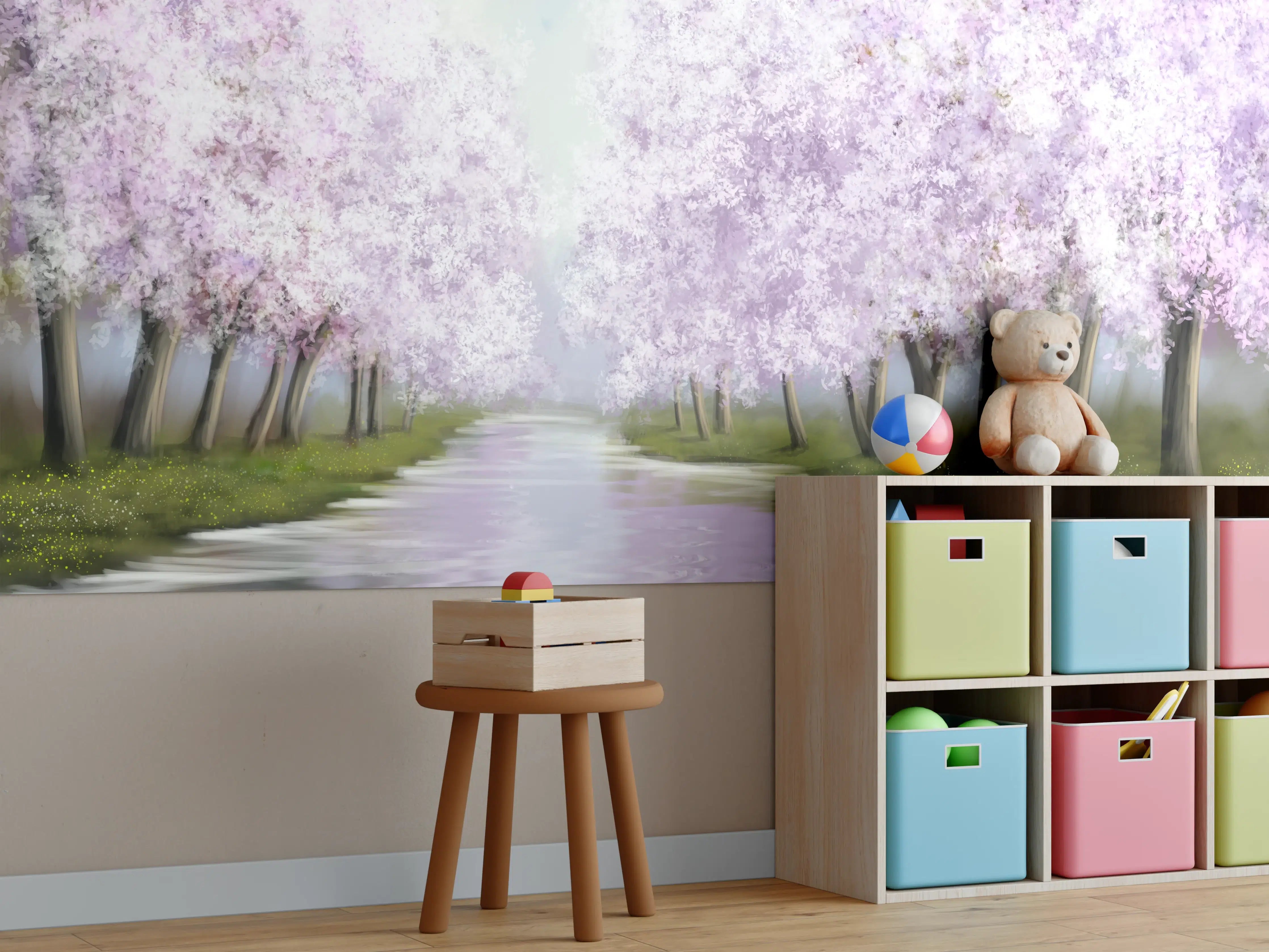 Kinderzimmer Wandgestaltung - Ölgemälde einer wunderschönen Landschaft
