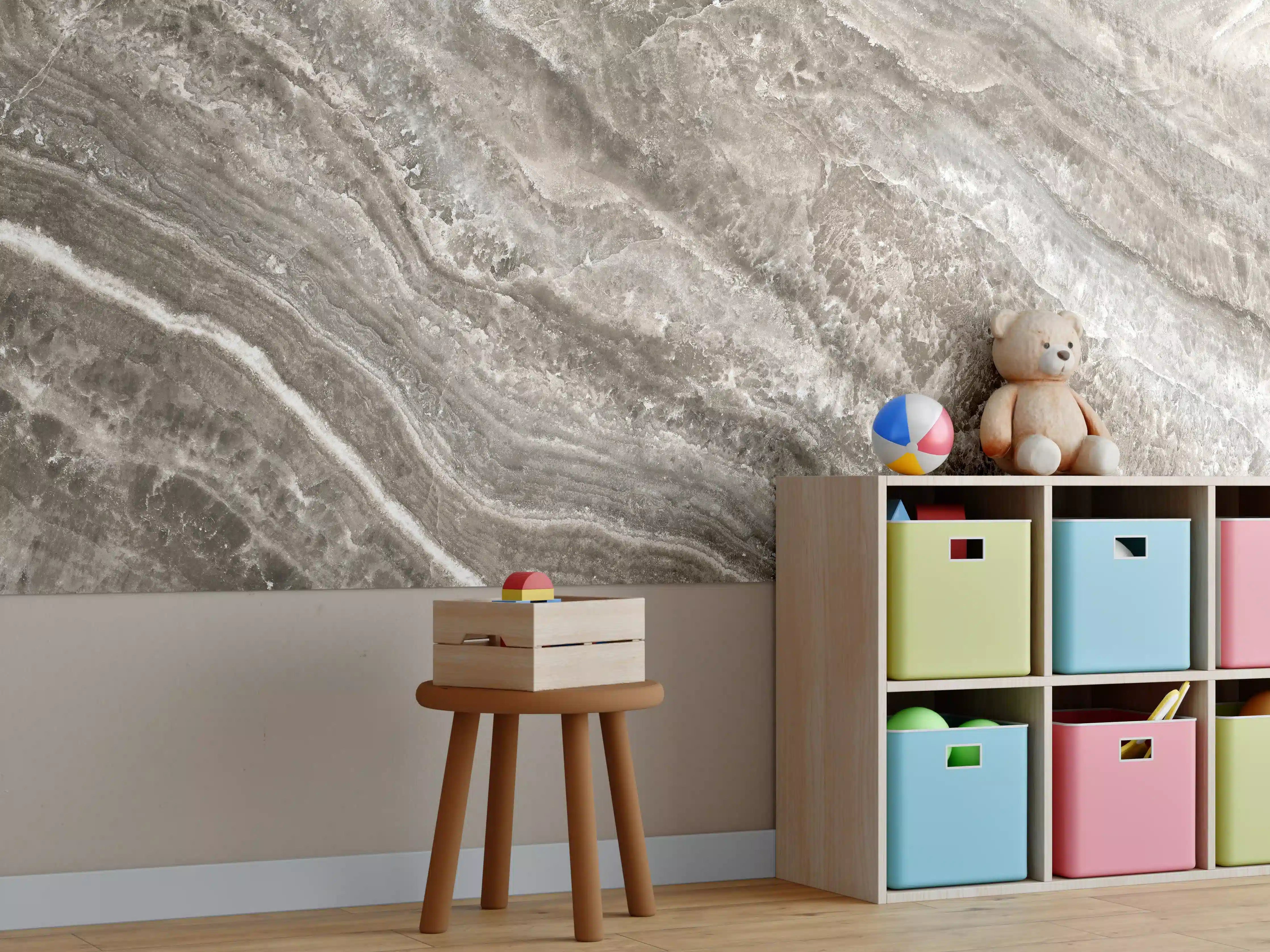 Kinderzimmer Wandgestaltung - Onyx Marmortextur