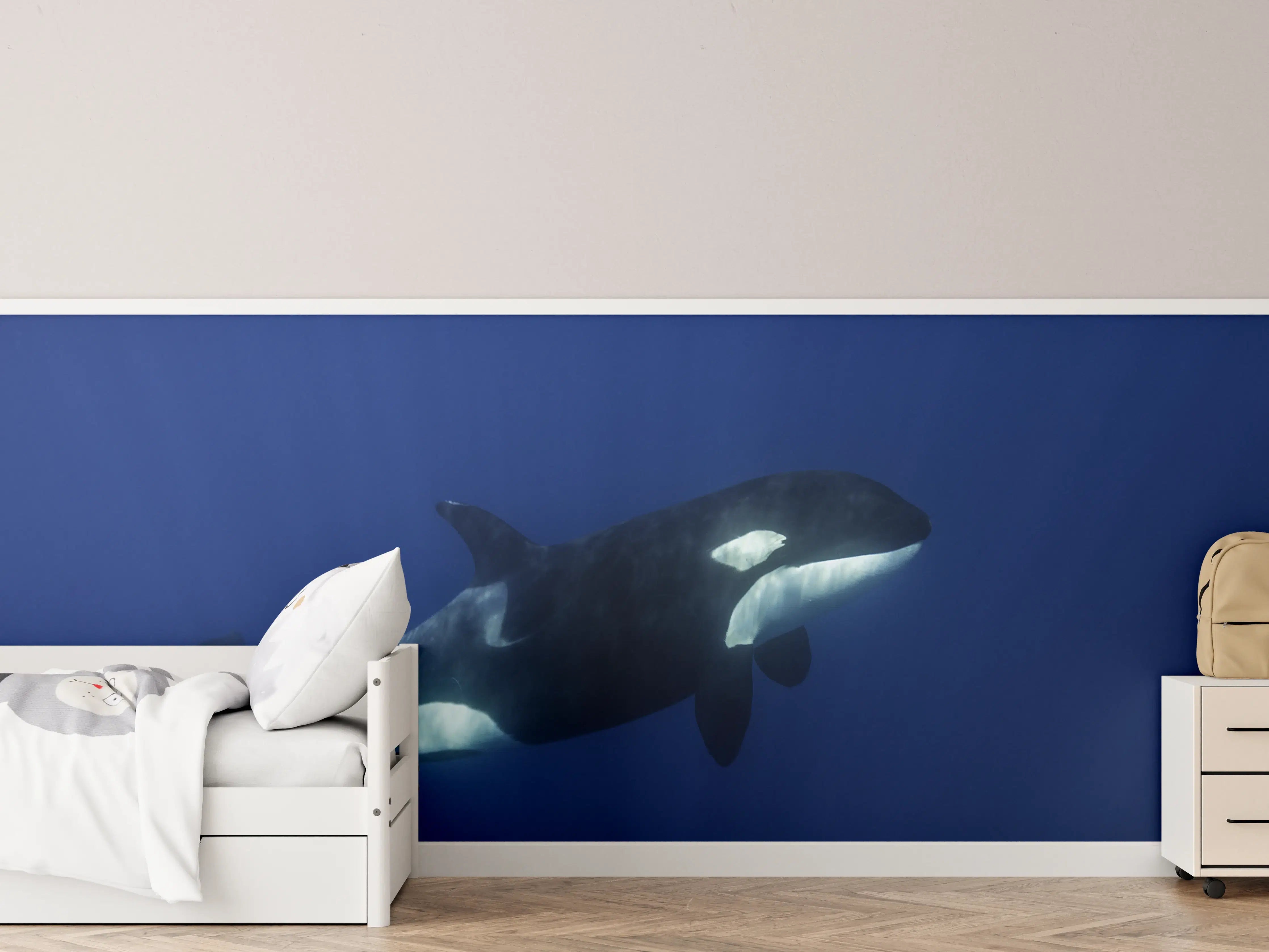 Kinderzimmer Wandgestaltung - Orca im blauen Pazifik