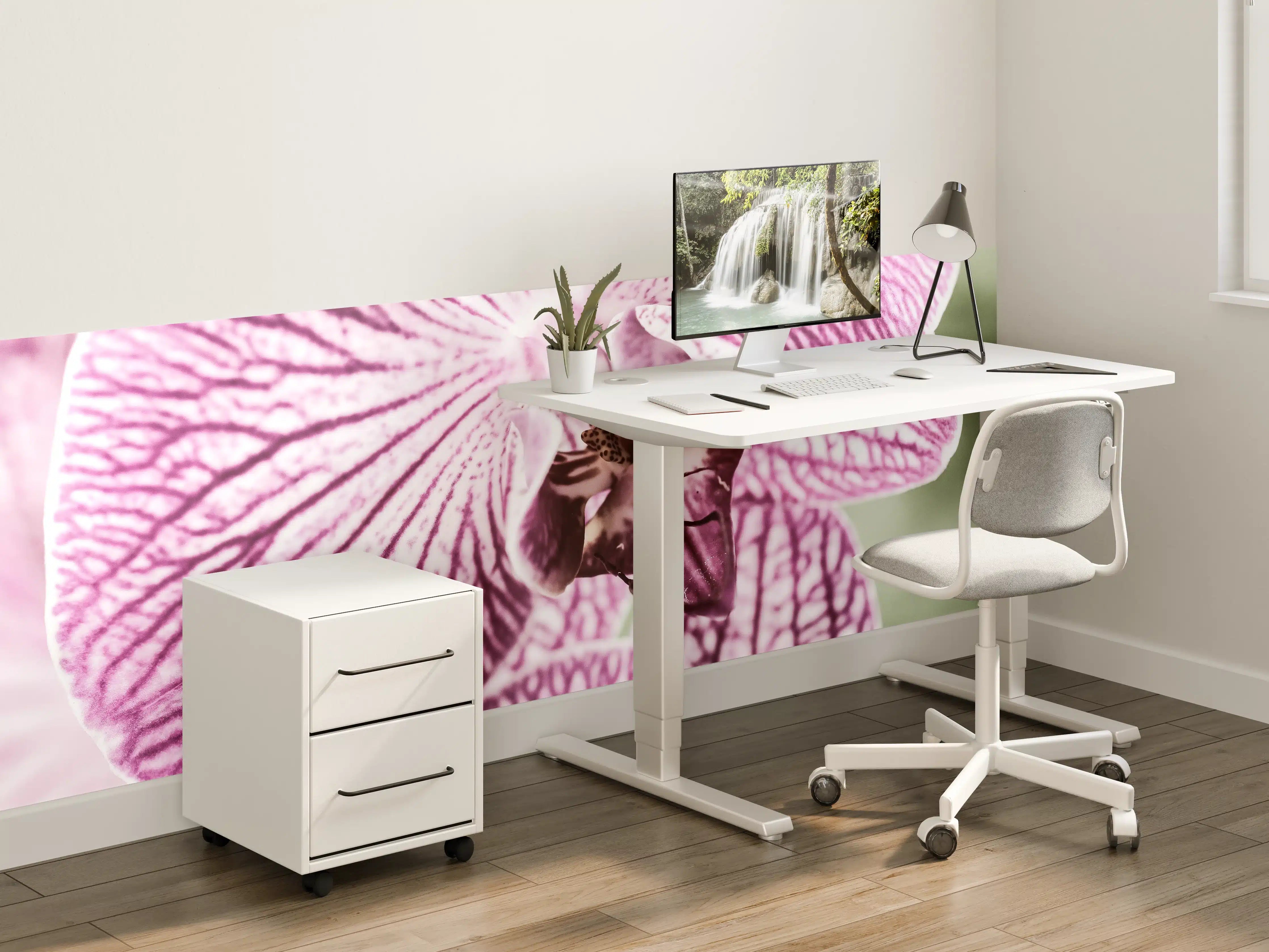 Kinderzimmer Wandgestaltung - Orchideen Makro Pink-Lila