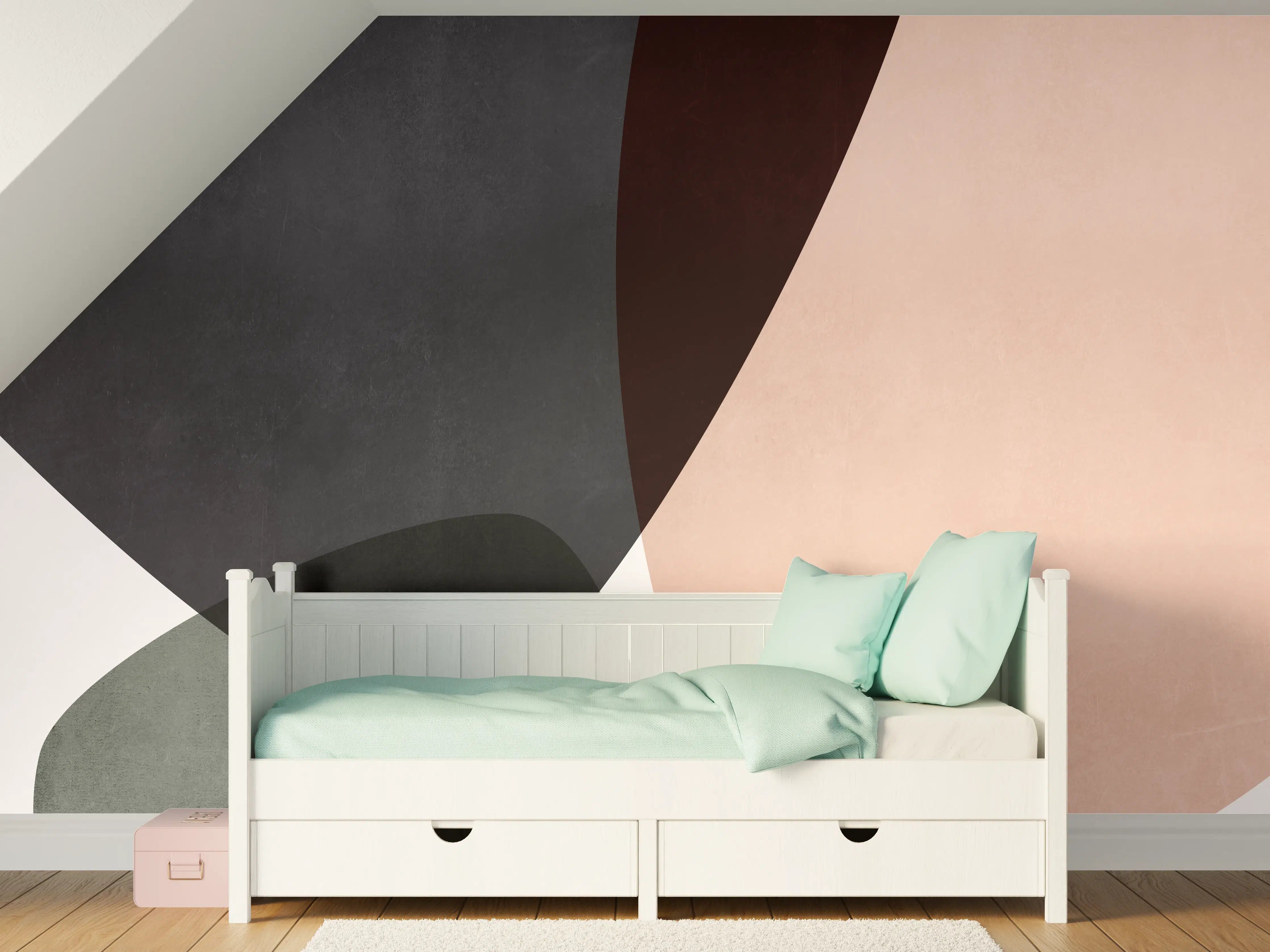 Kinderzimmer Wandgestaltung - Organische Formen Pastell Minimalismus