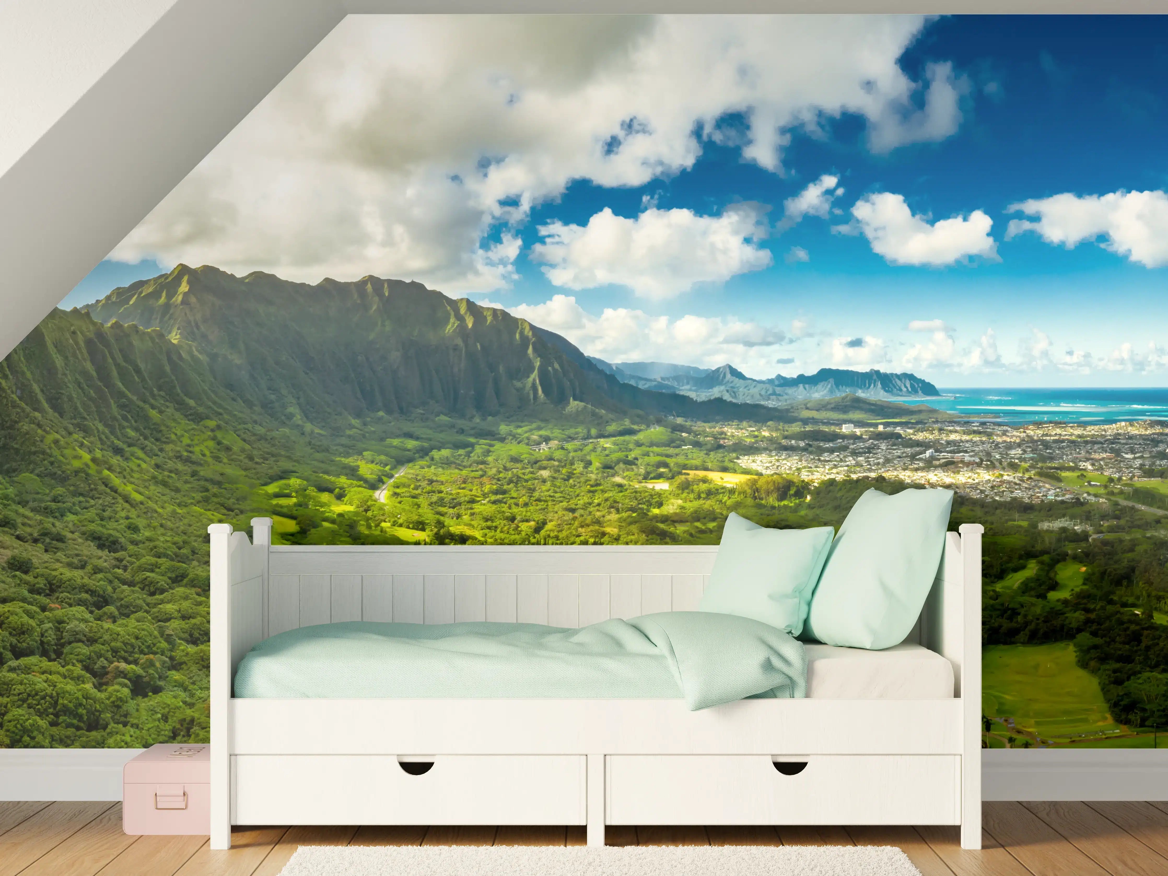 Kinderzimmer Wandgestaltung - Pali Lookout Klippen in Hawaii