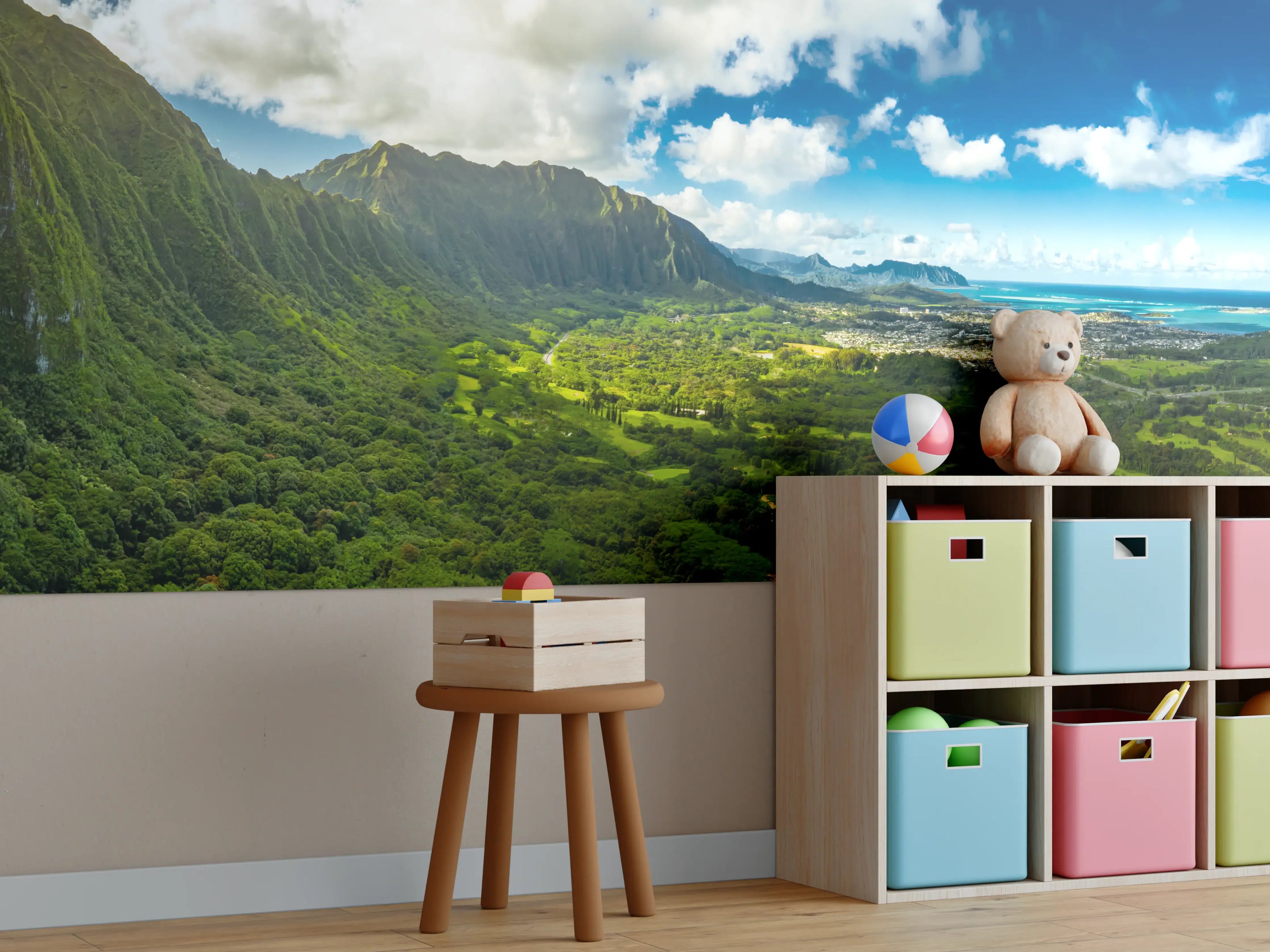 Kinderzimmer Wandgestaltung - Pali Lookout Klippen in Hawaii