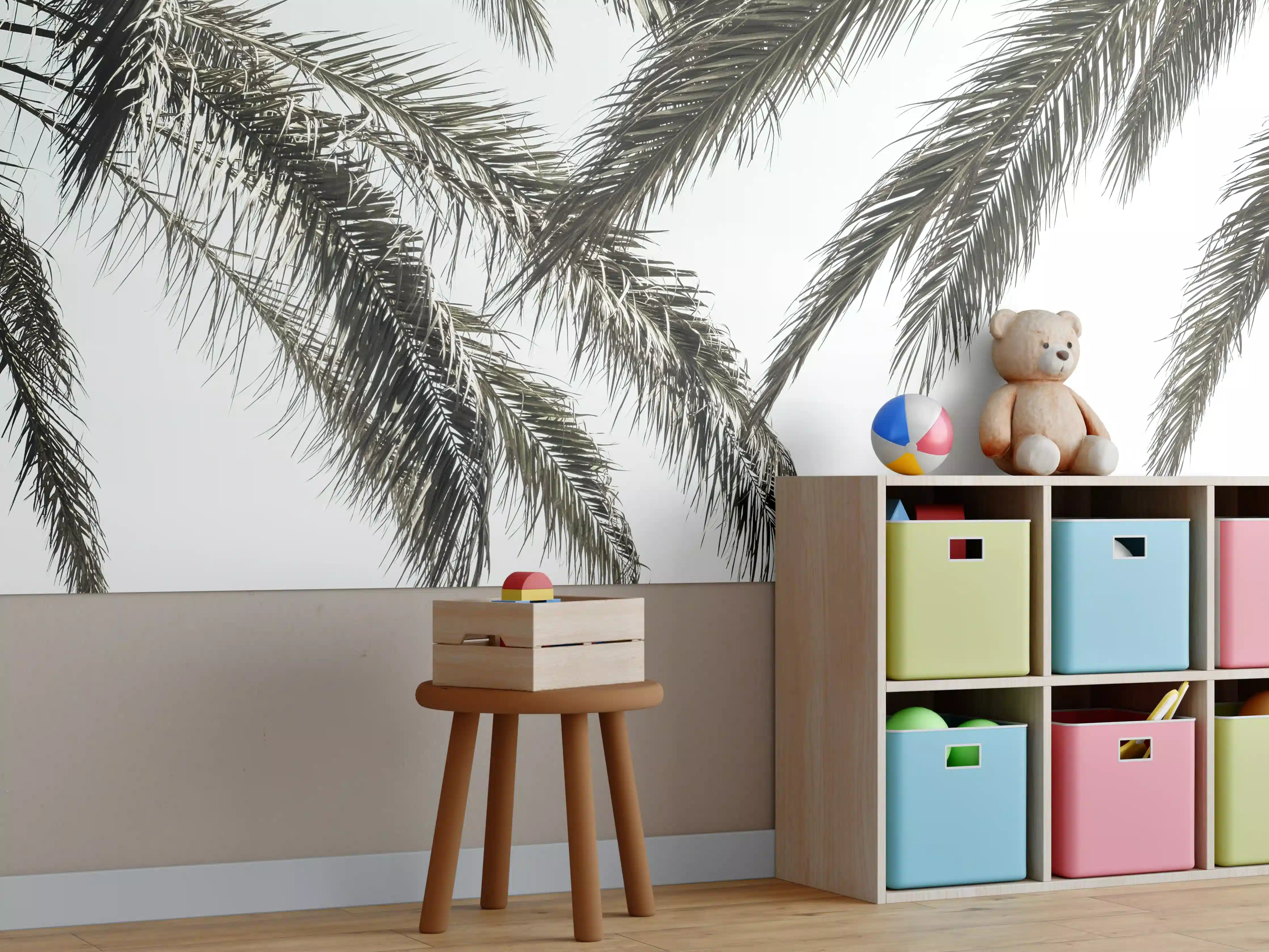 Kinderzimmer Wandgestaltung - Palmen über dem Meer