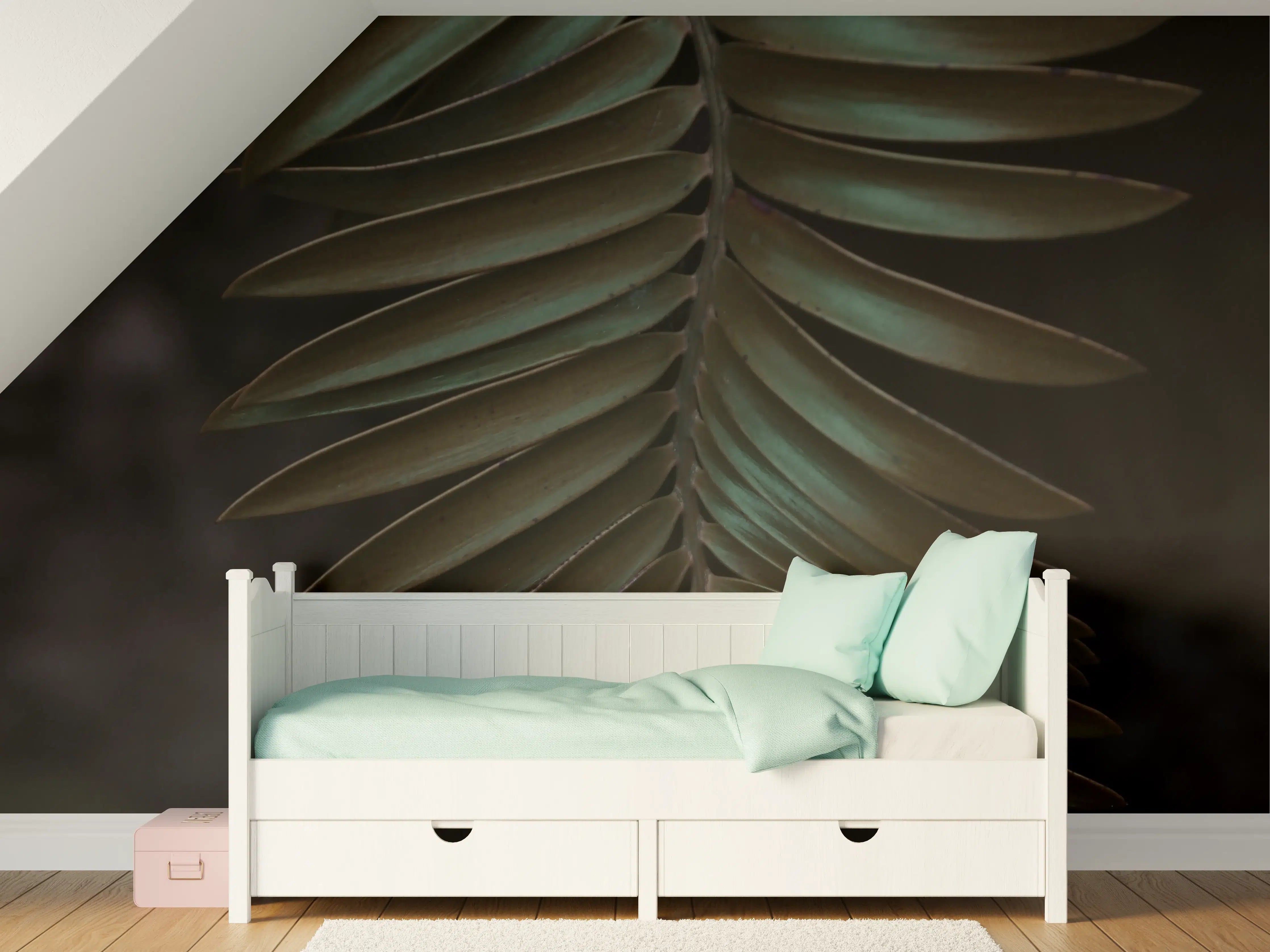 Kinderzimmer Wandgestaltung - Palmenblätter