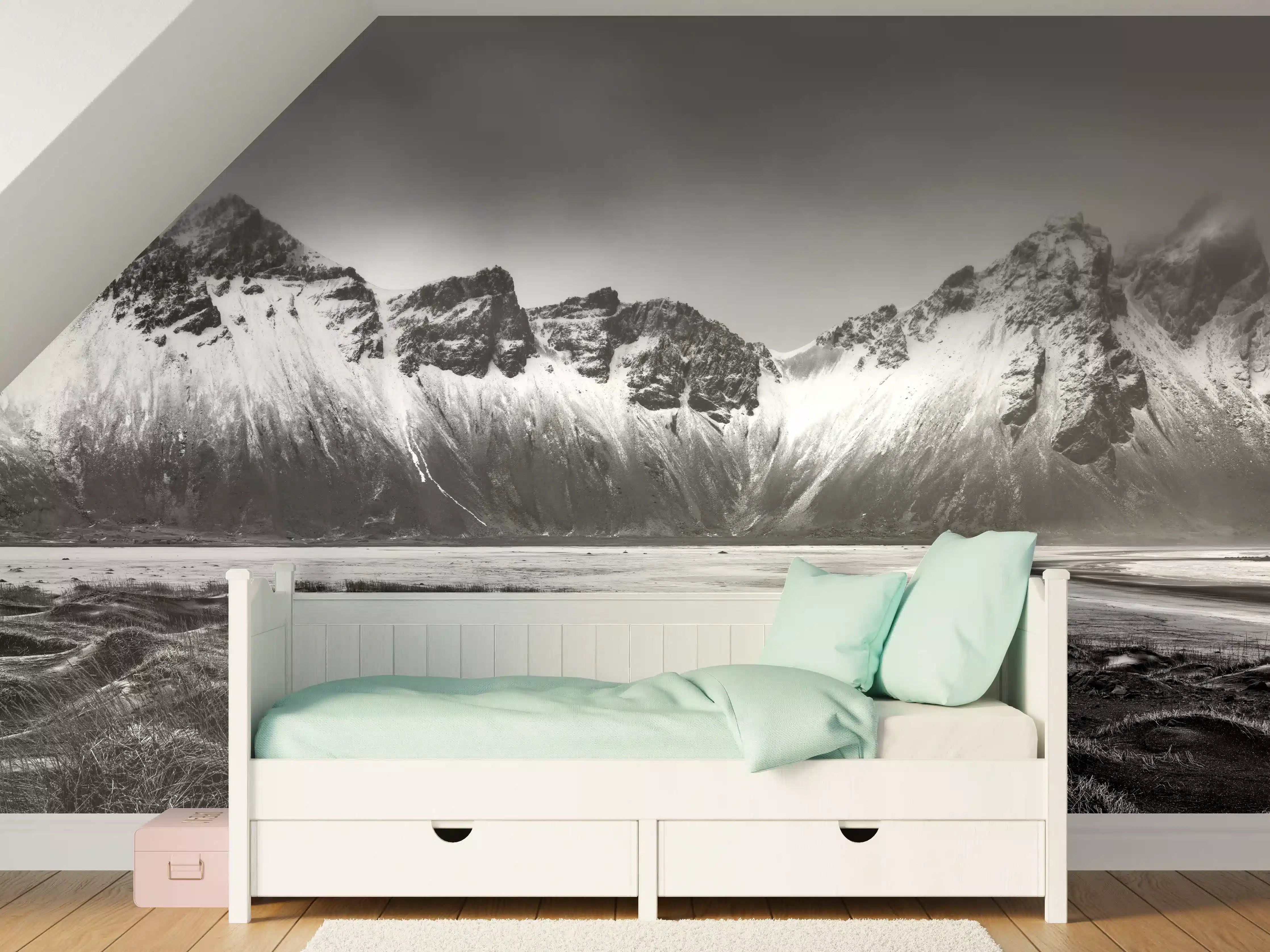 Kinderzimmer Wandgestaltung - Panorama - Bergkette Vestrahorn