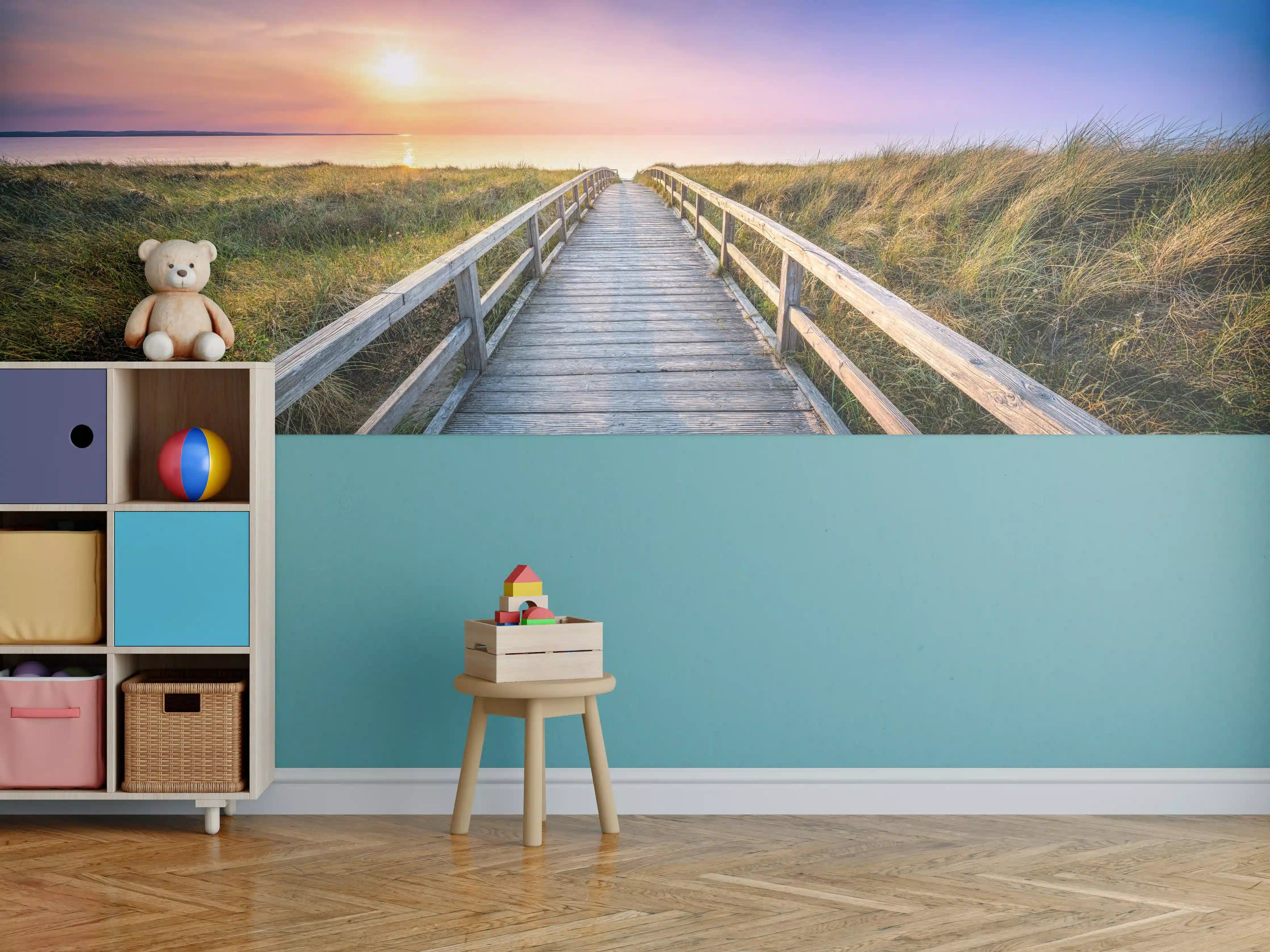 Kinderzimmer Wandgestaltung - Panorama - Wandern am Stand