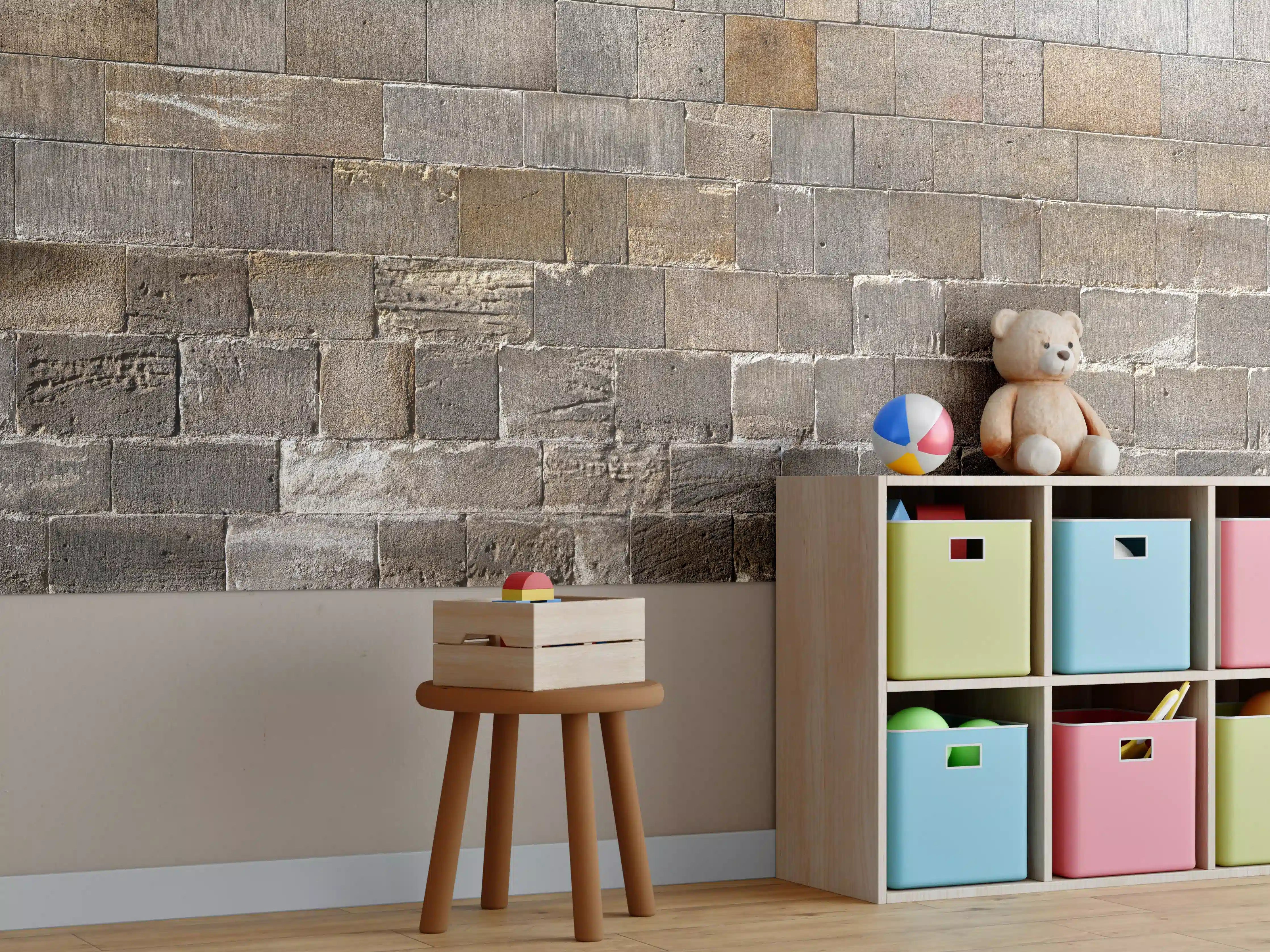 Kinderzimmer Wandgestaltung - Panorama Kirchenmauer