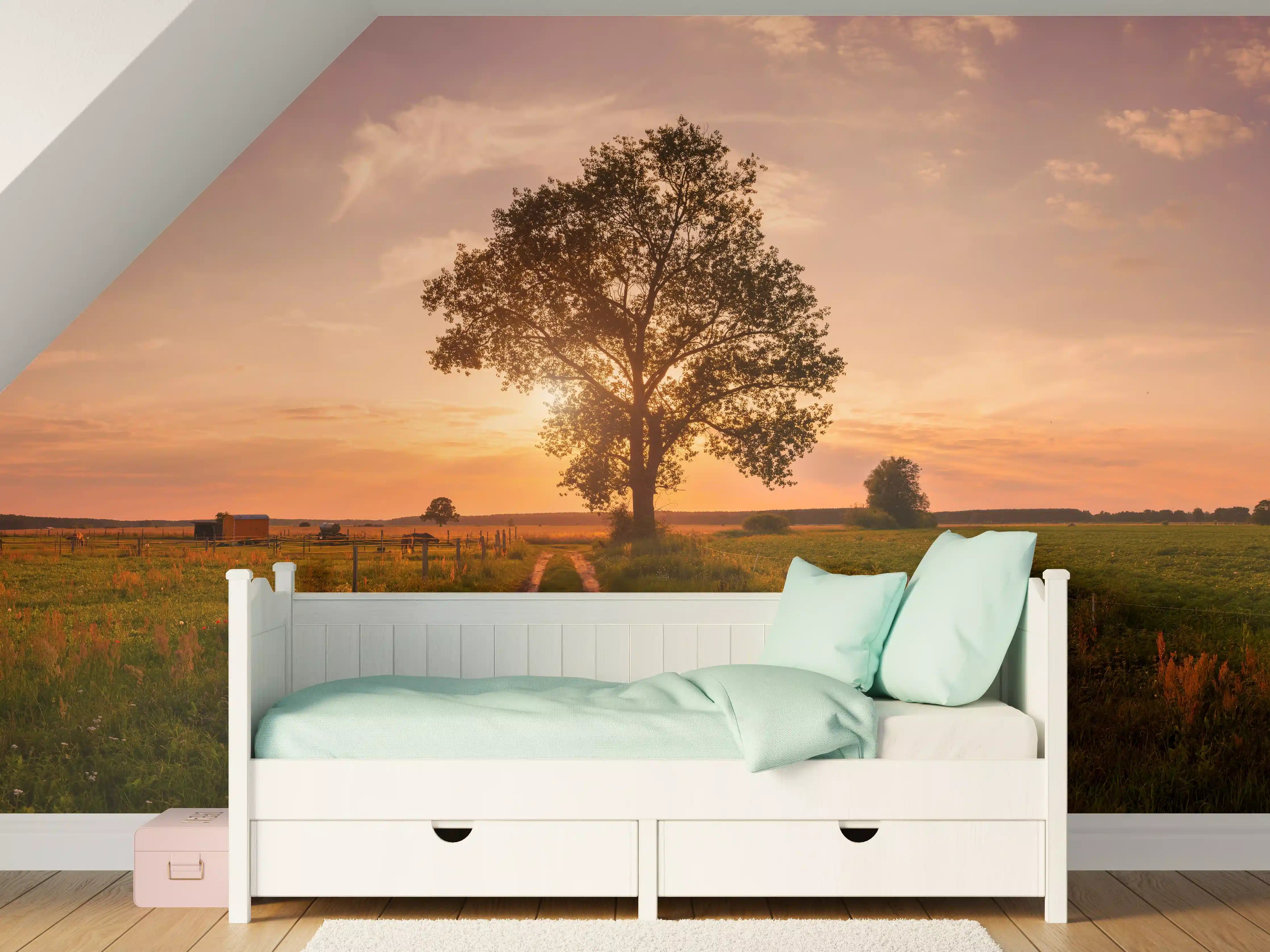 Kinderzimmer Wandgestaltung - Panorama Landleben Feldweg