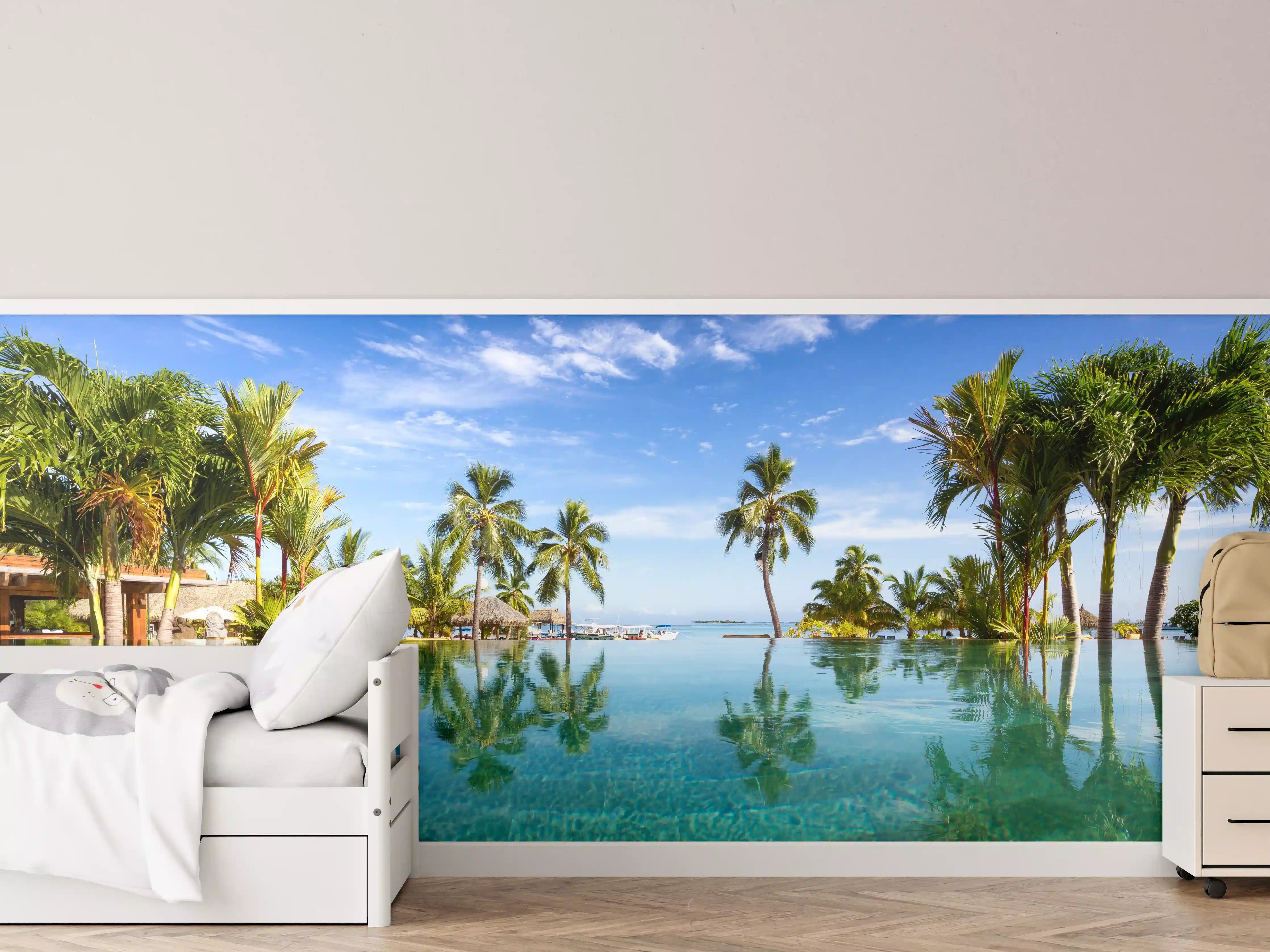 Kinderzimmer Wandgestaltung - Panorama-Pool in der Karibik