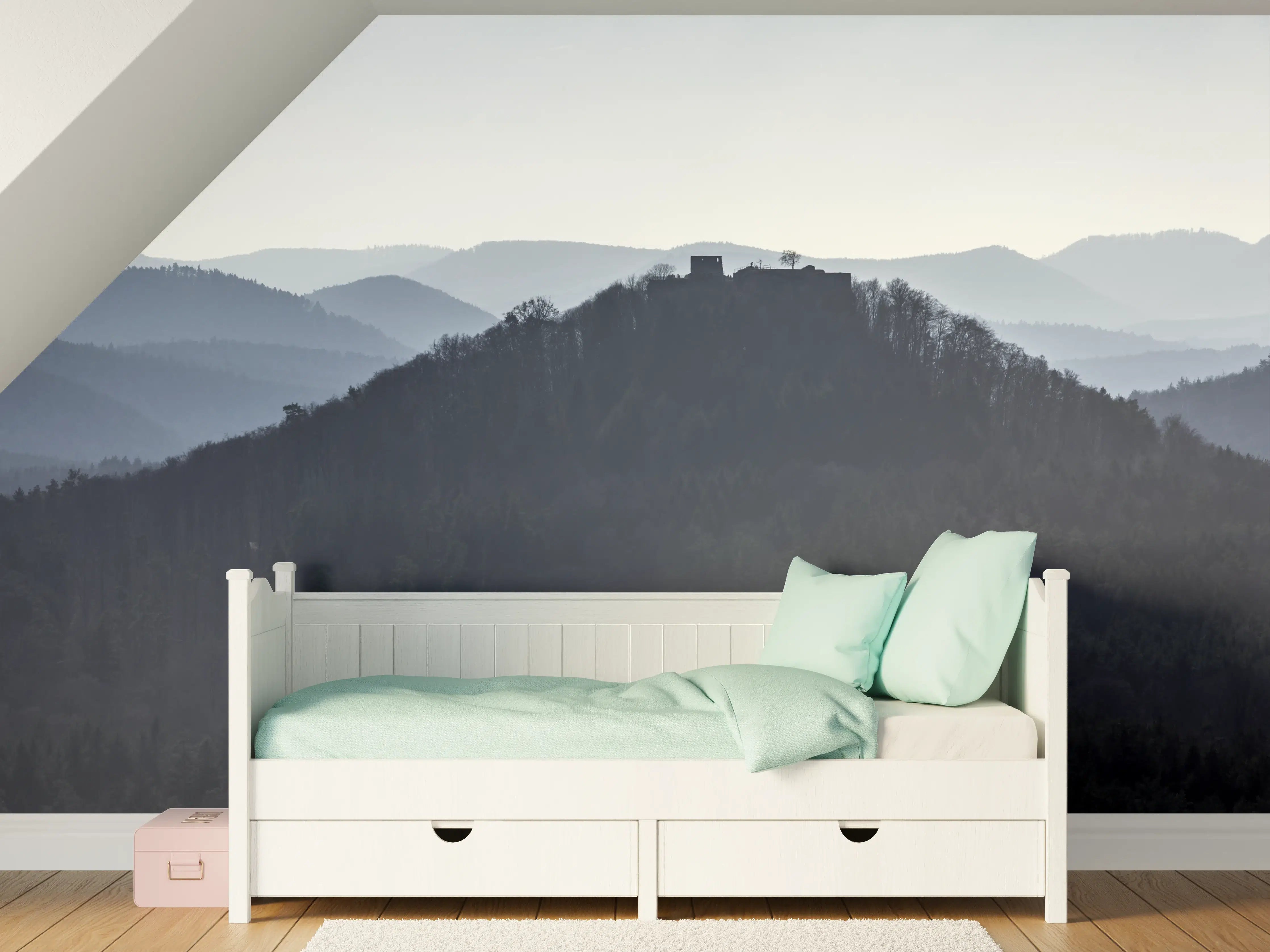 Kinderzimmer Wandgestaltung - Panorama Rötzenfels auf Burg Lindelbrunn