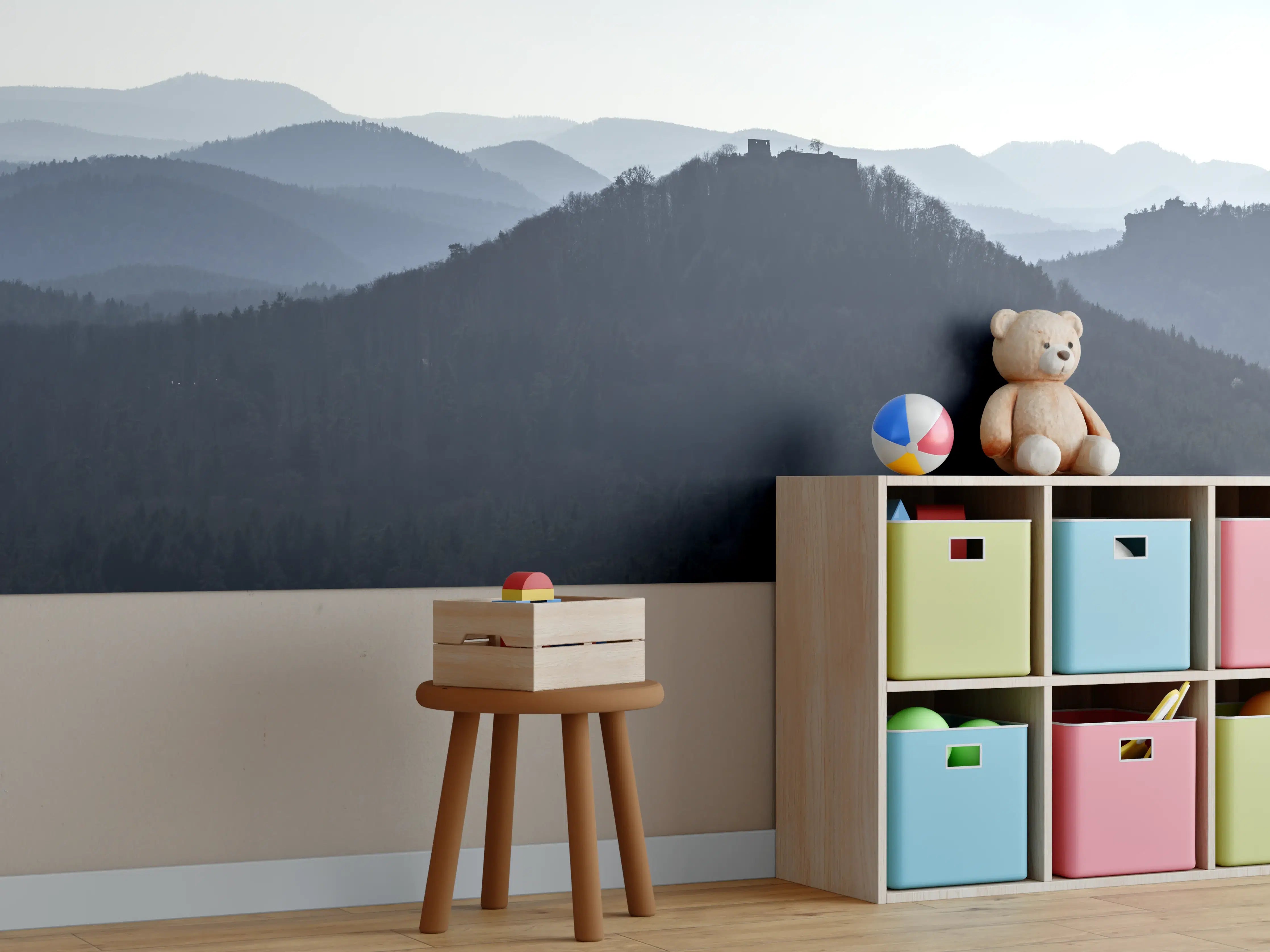 Kinderzimmer Wandgestaltung - Panorama Rötzenfels auf Burg Lindelbrunn
