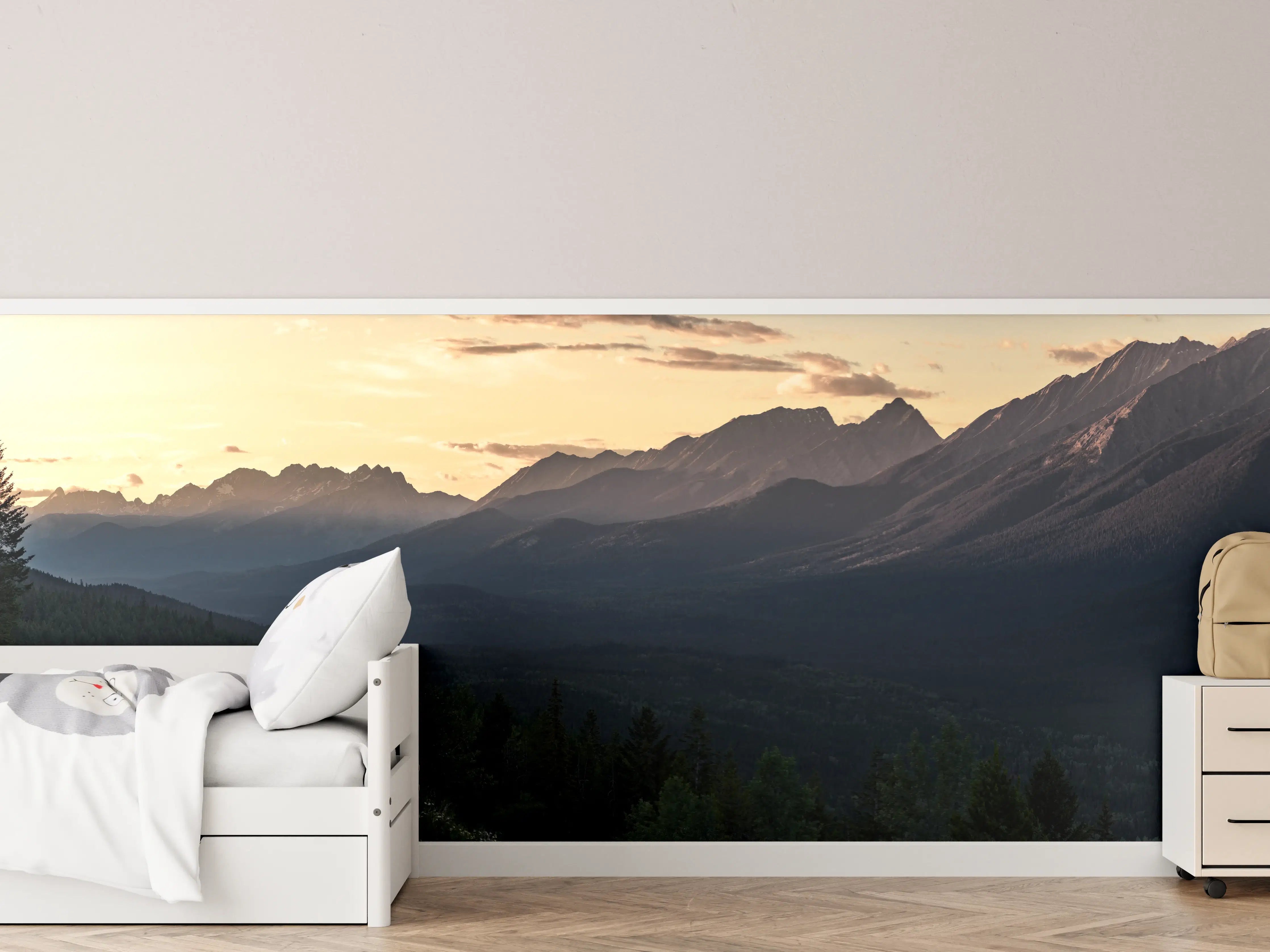 Kinderzimmer Wandgestaltung - Panorama des Kooteney Valley bei Sonnenuntergang