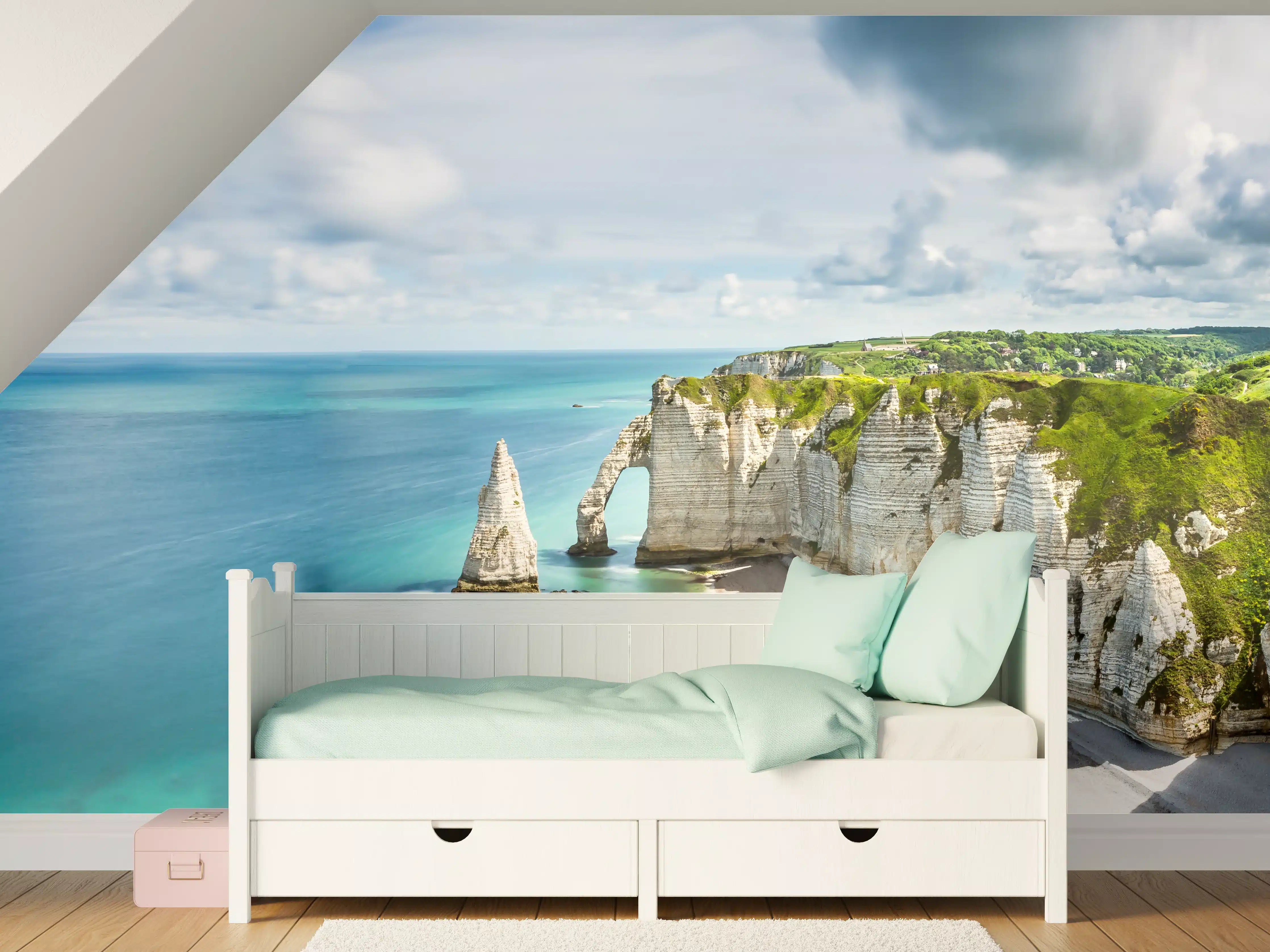 Kinderzimmer Wandgestaltung - Panorama in Etretat - Normandie